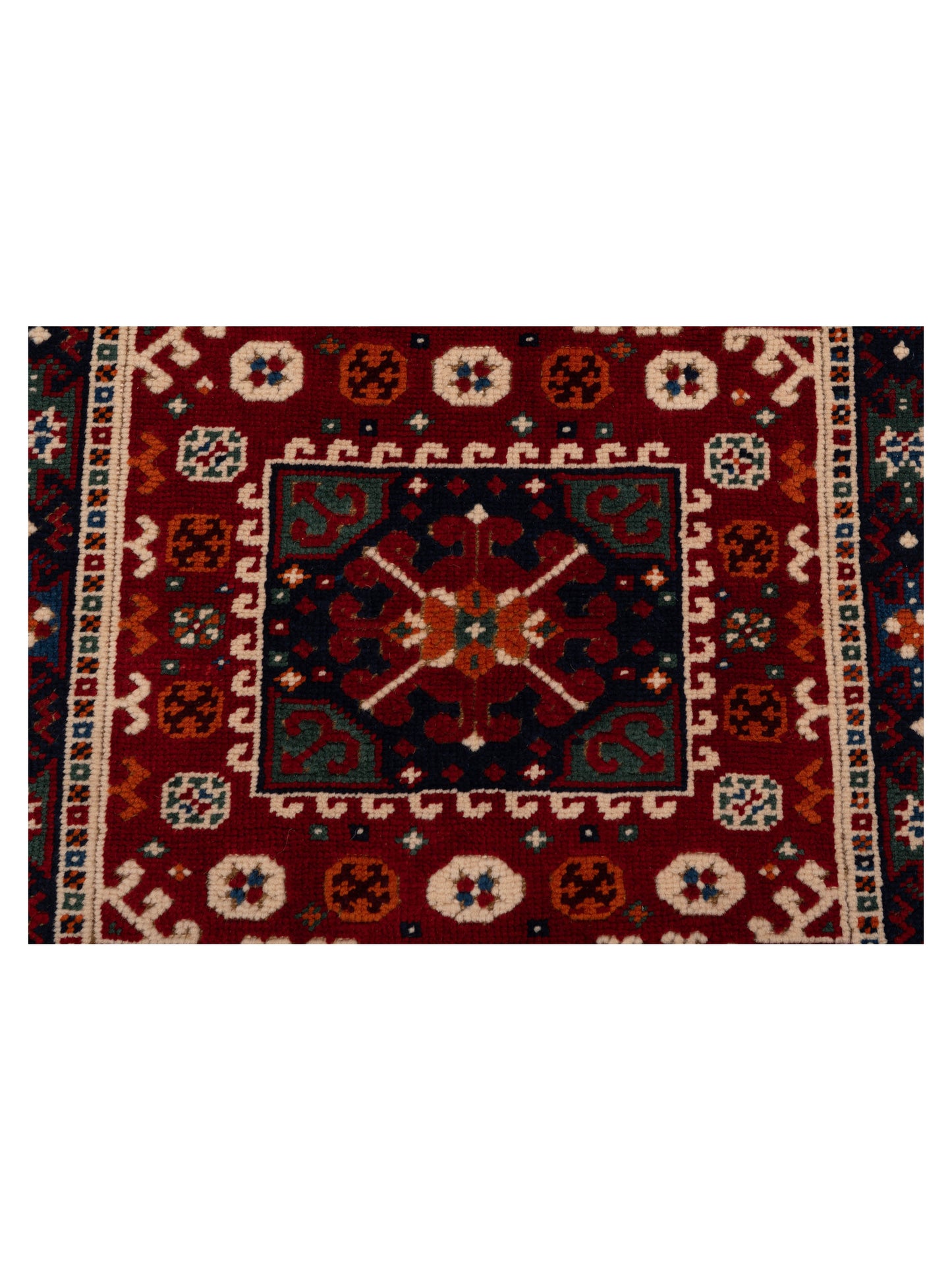 Turkish Shirwan 129668 Red Navy 3.2x4.2 Hand Knotted Rug