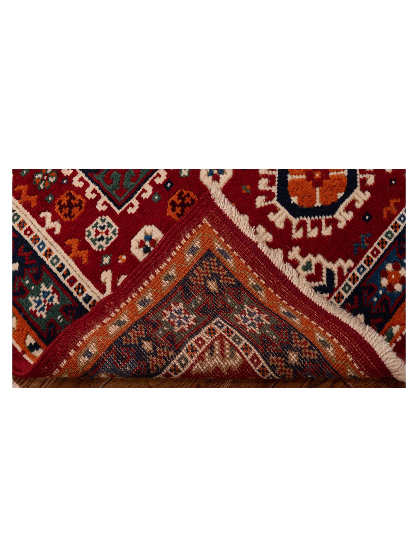 Turkish Shirwan 129668 Red Navy 3.2x4.2 Hand Knotted Rug