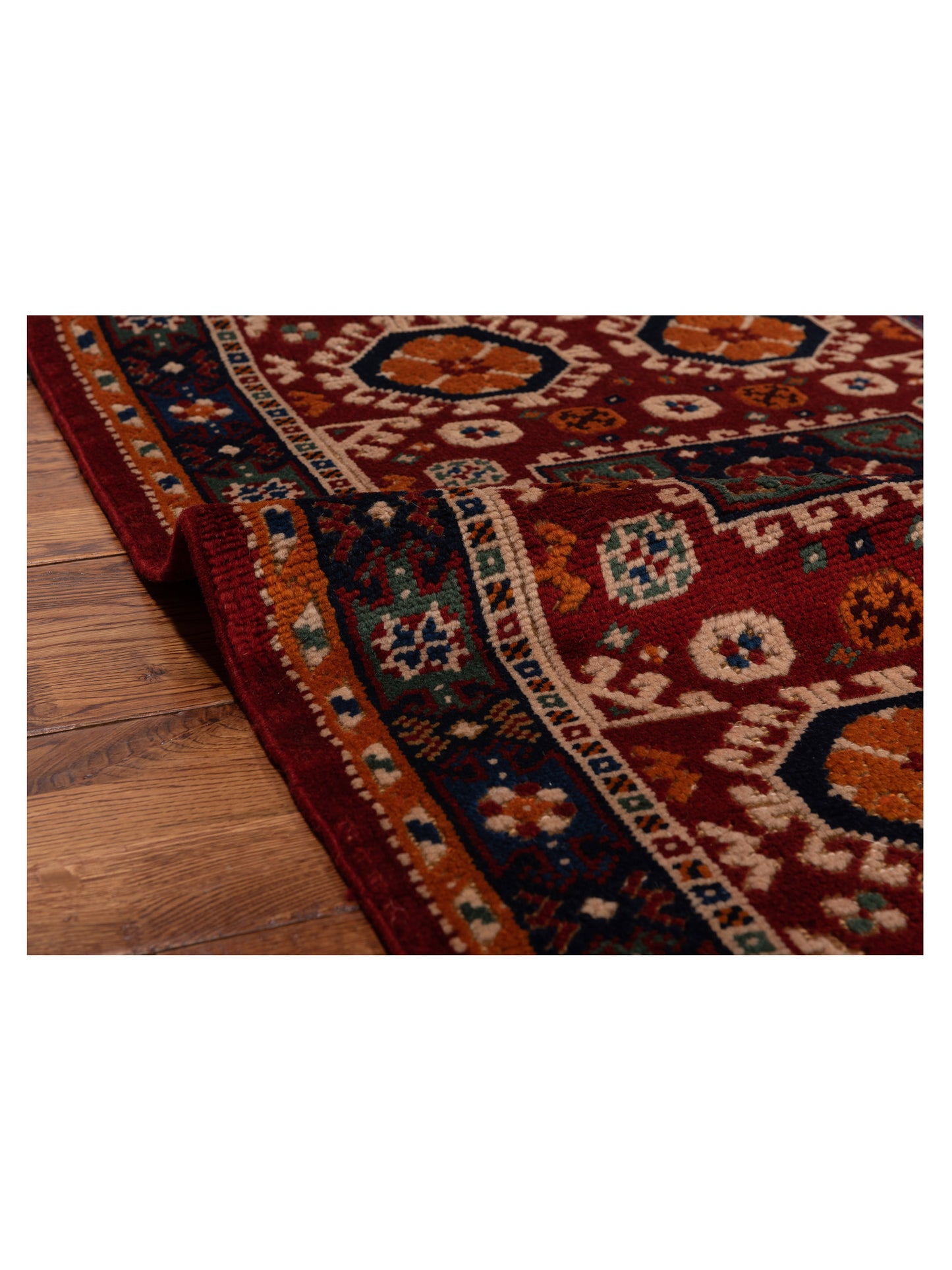 Turkish Shirwan 129695 Red Navy 3x4.4 Hand Knotted Rug