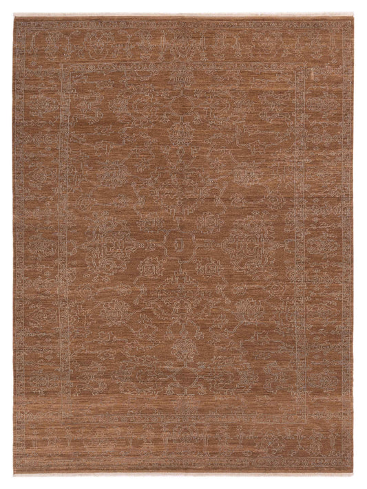 Defne Opal Brown Ice Blue  6.2x9 Hand Knotted Rug
