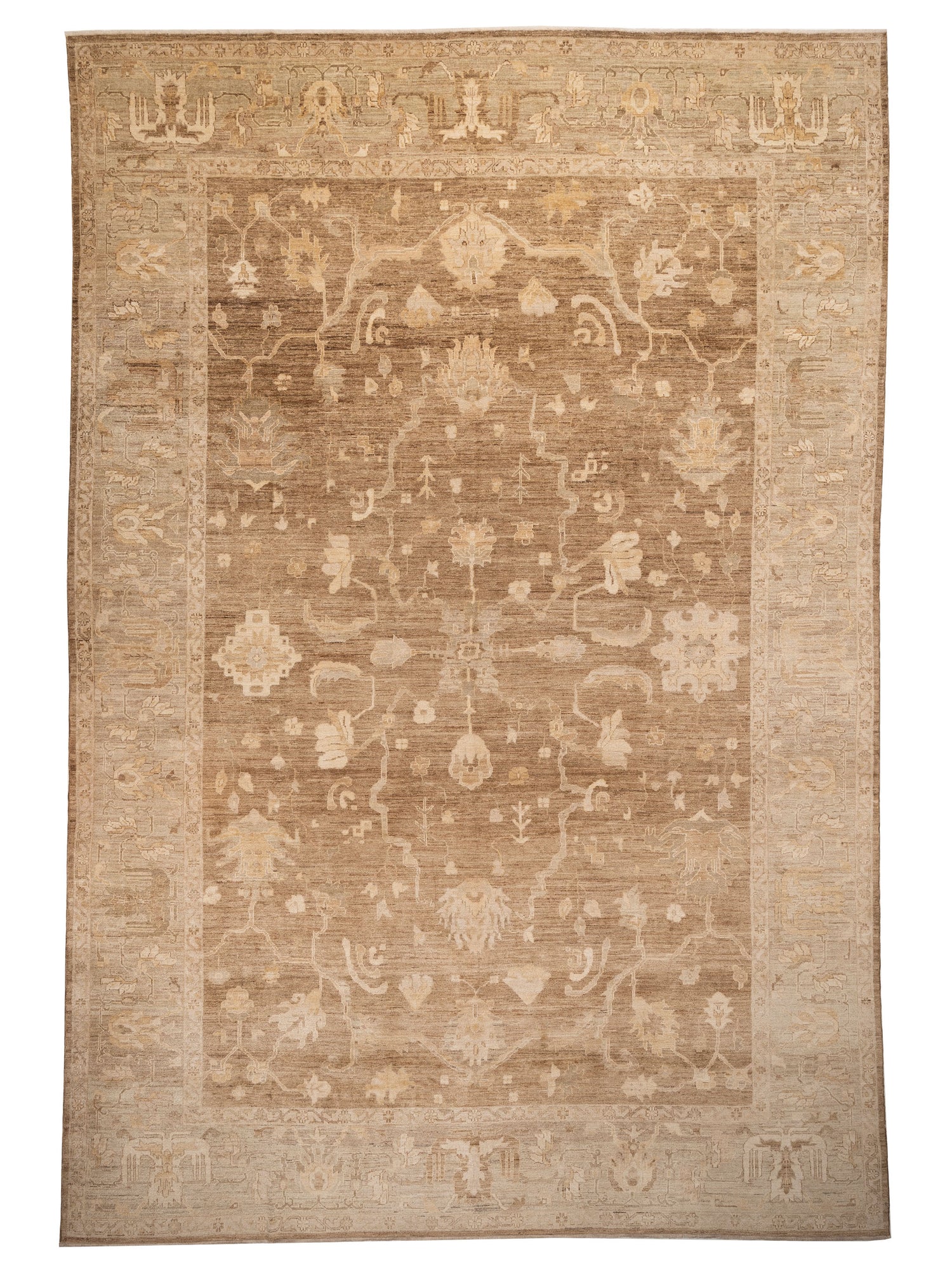 Anadol Angora Oushak  Brown Green Traditional