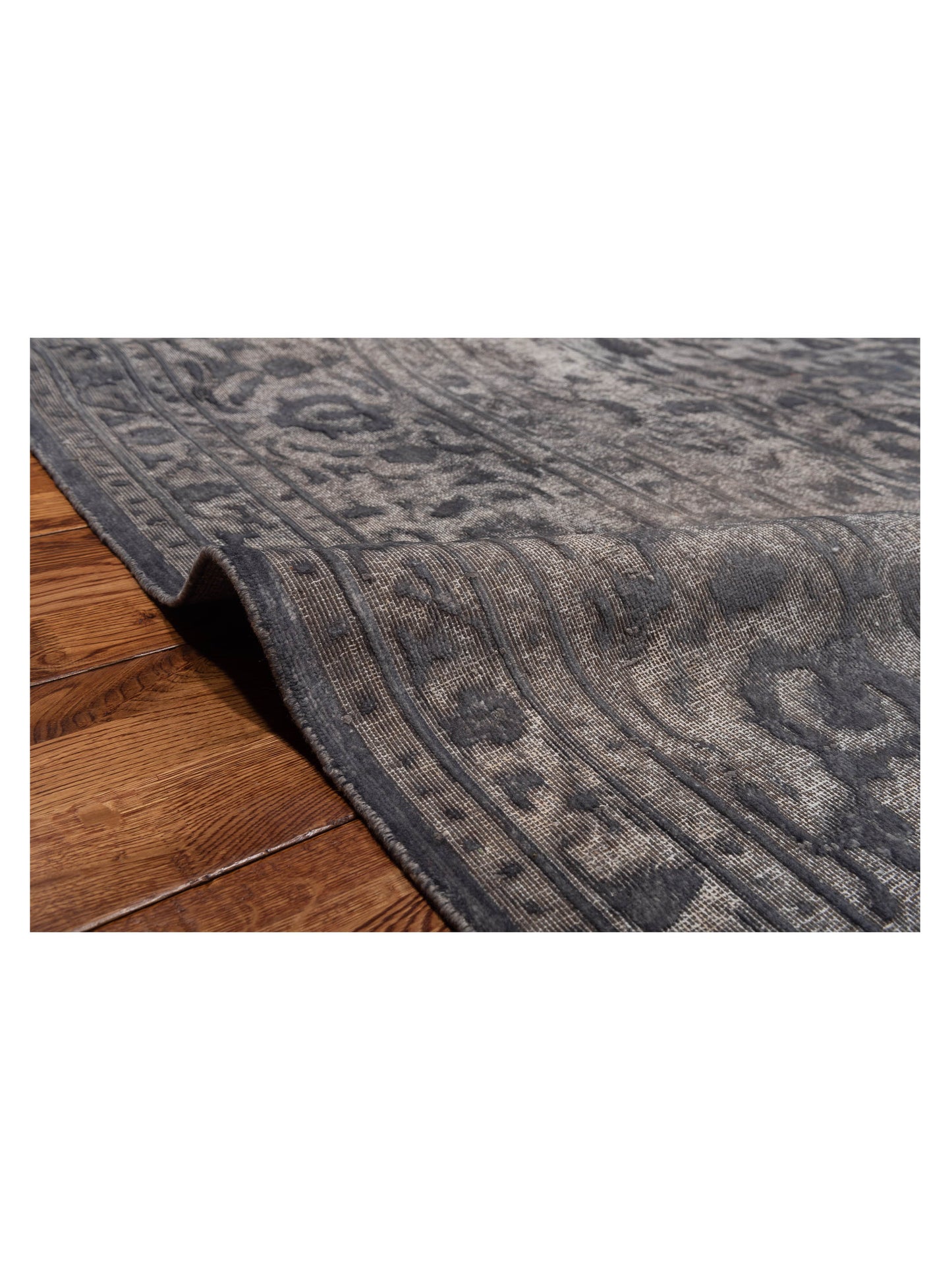 Vintage 130331 Gray 9.9x13 Hand Knotted Rug
