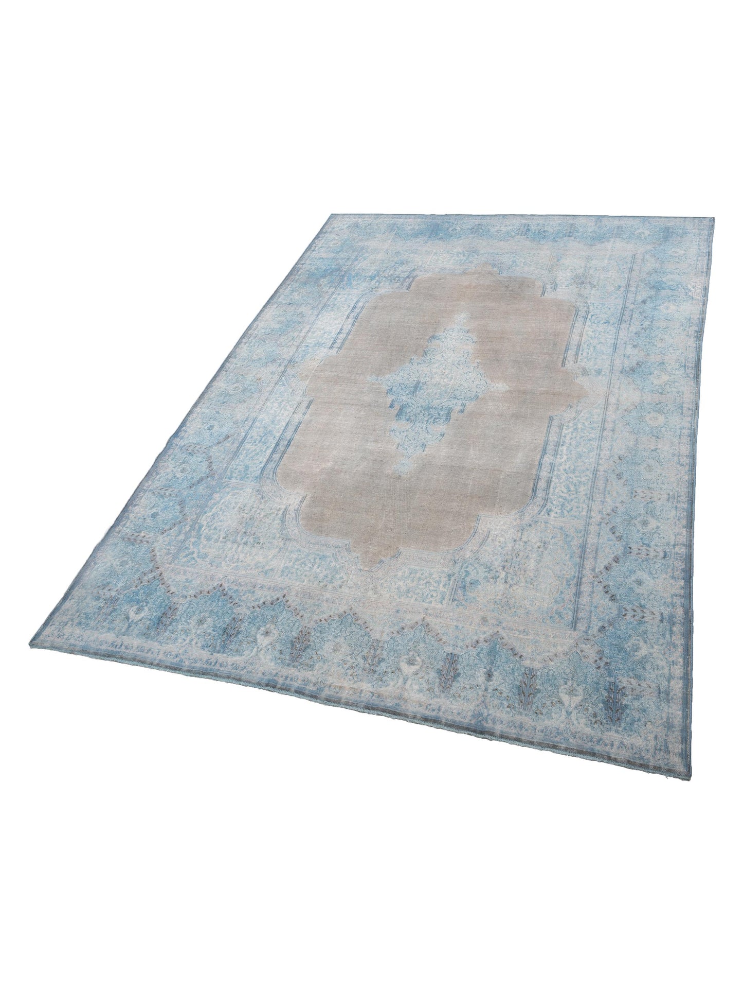 Vintage 130333 Blue Blue 9.7x13.7 Hand Knotted Rug