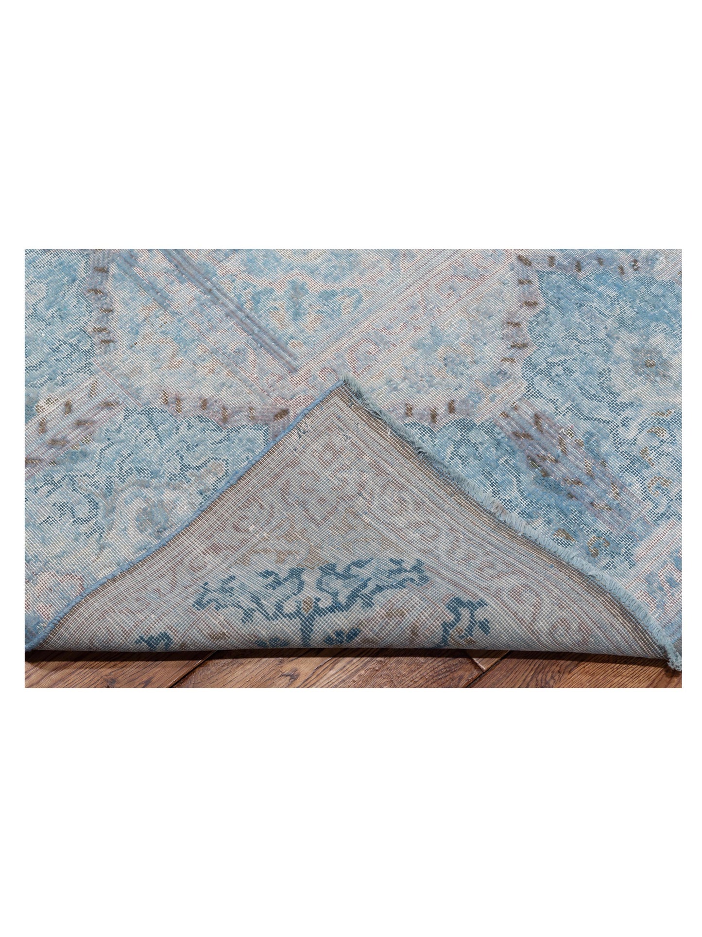 Vintage 130333 Blue Blue 9.7x13.7 Hand Knotted Rug