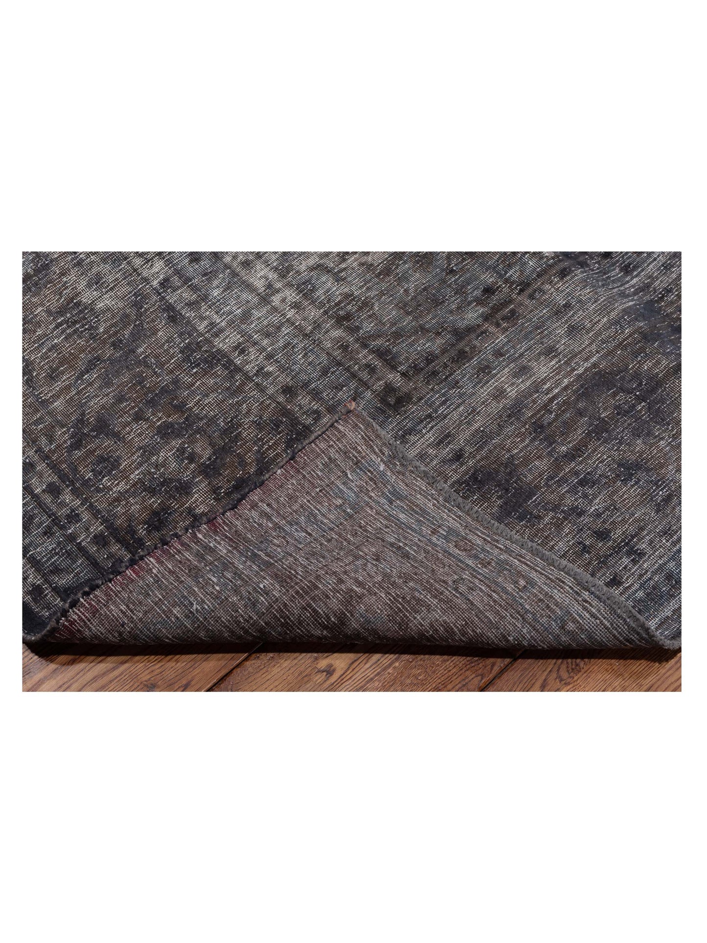 Vintage 130338 Dark Gray 9.9x13.2 Hand Knotted Rug