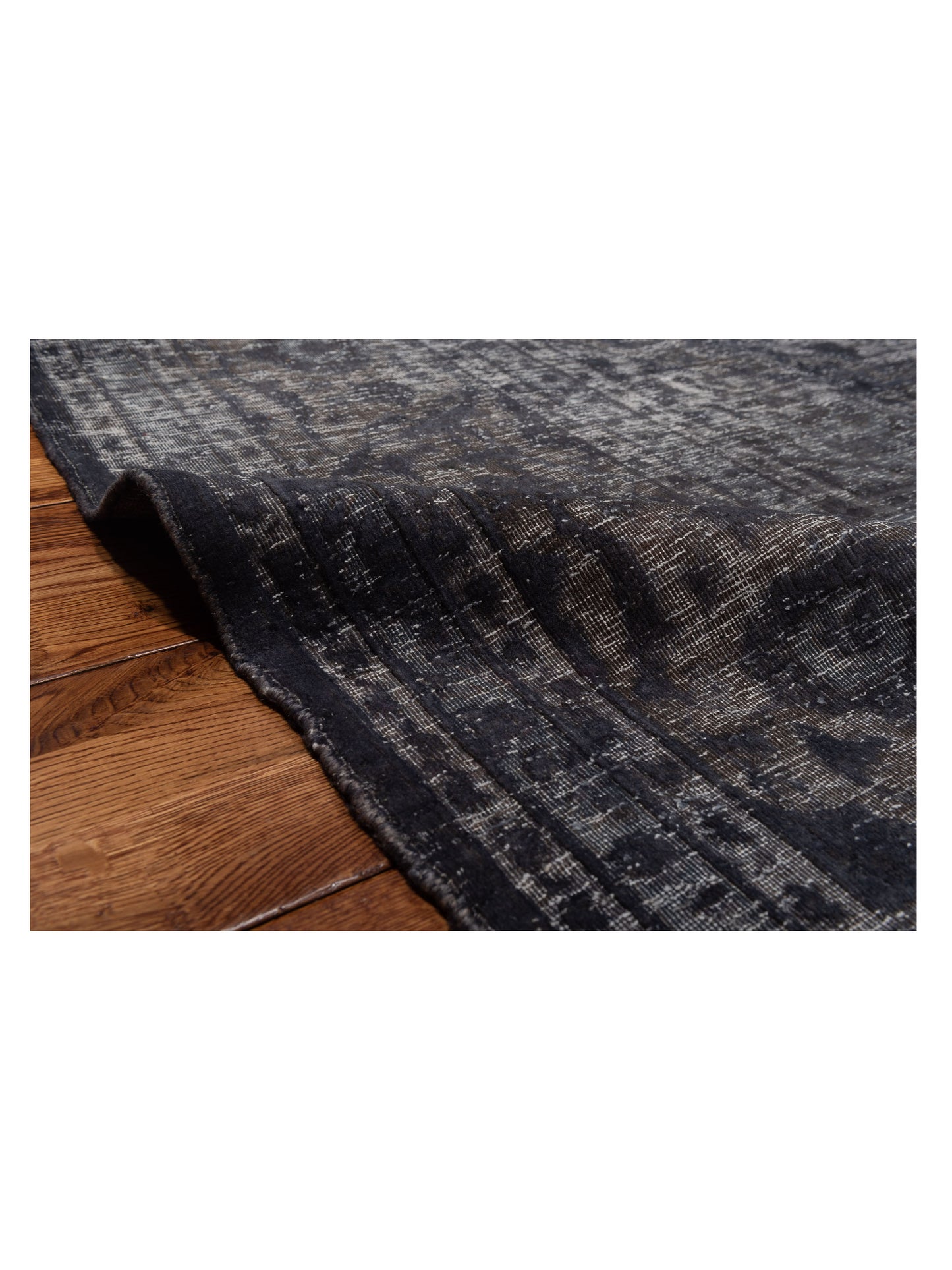 Vintage 130338 Dark Gray 9.9x13.2 Hand Knotted Rug