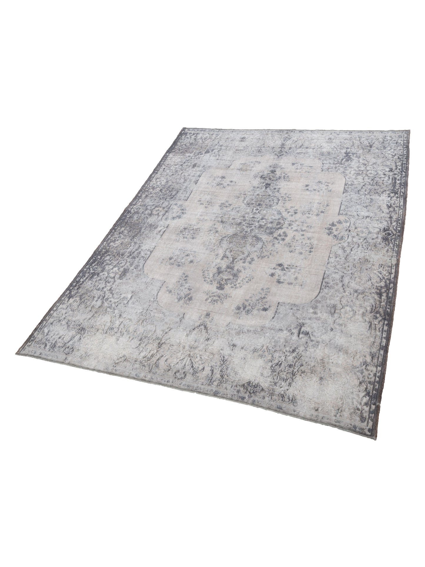 Vintage 130352 Light Gray 9.7x12.5 Hand Knotted Rug