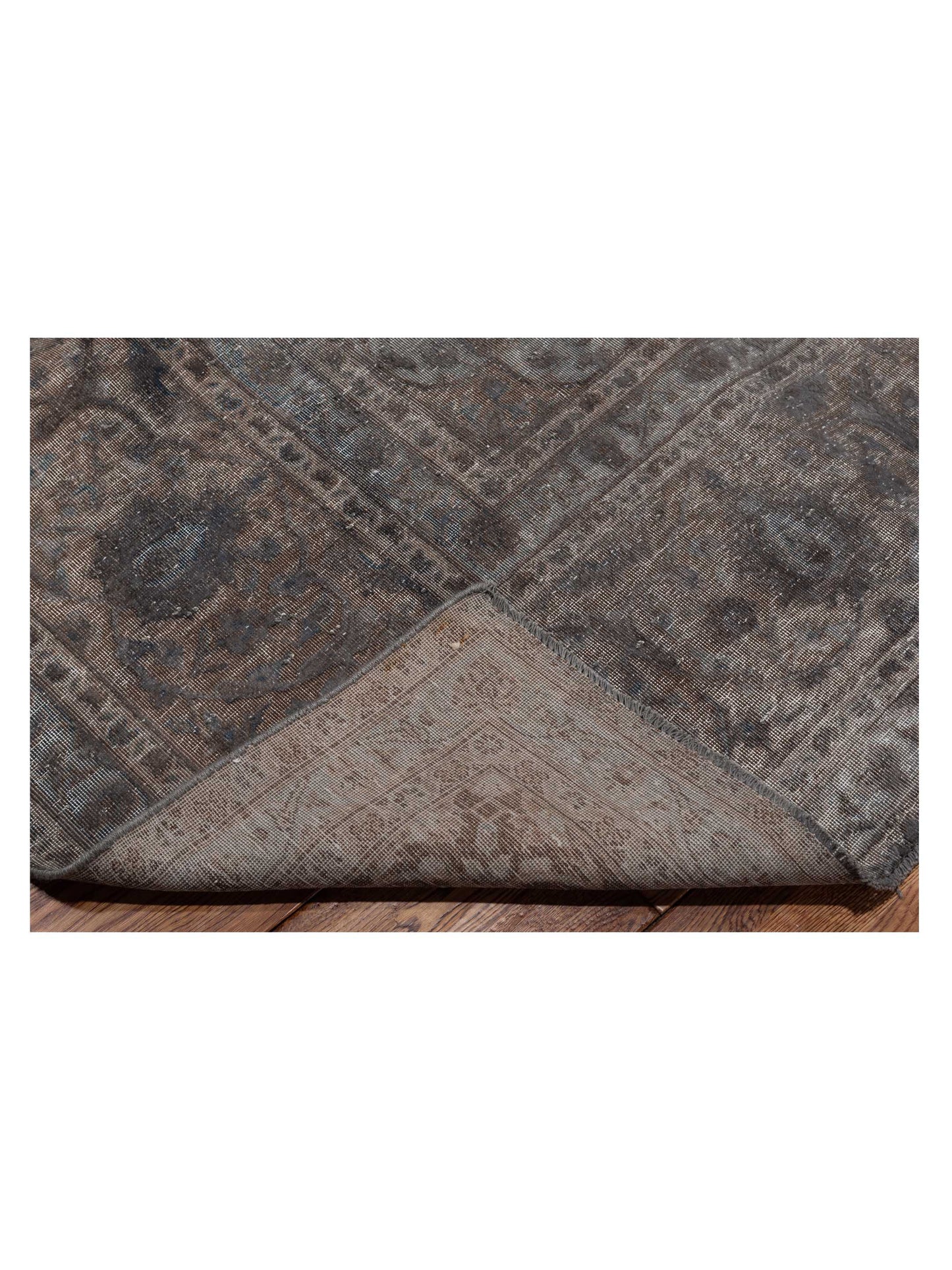 Vintage 130358 Dark Gray 10.3x14.1 Hand Knotted Rug