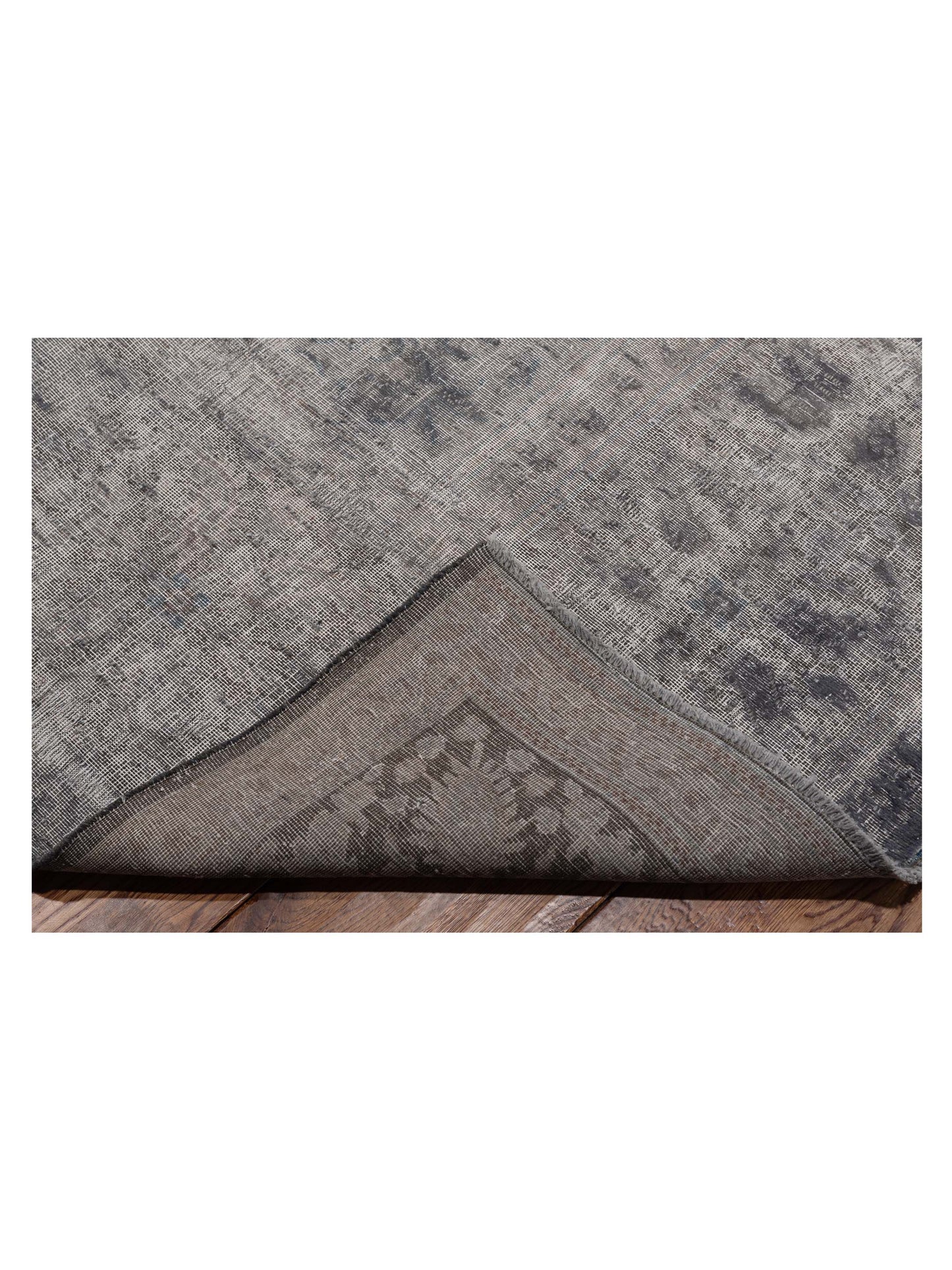 Vintage 130359 Gray 9.11x13.2 Hand Knotted Rug