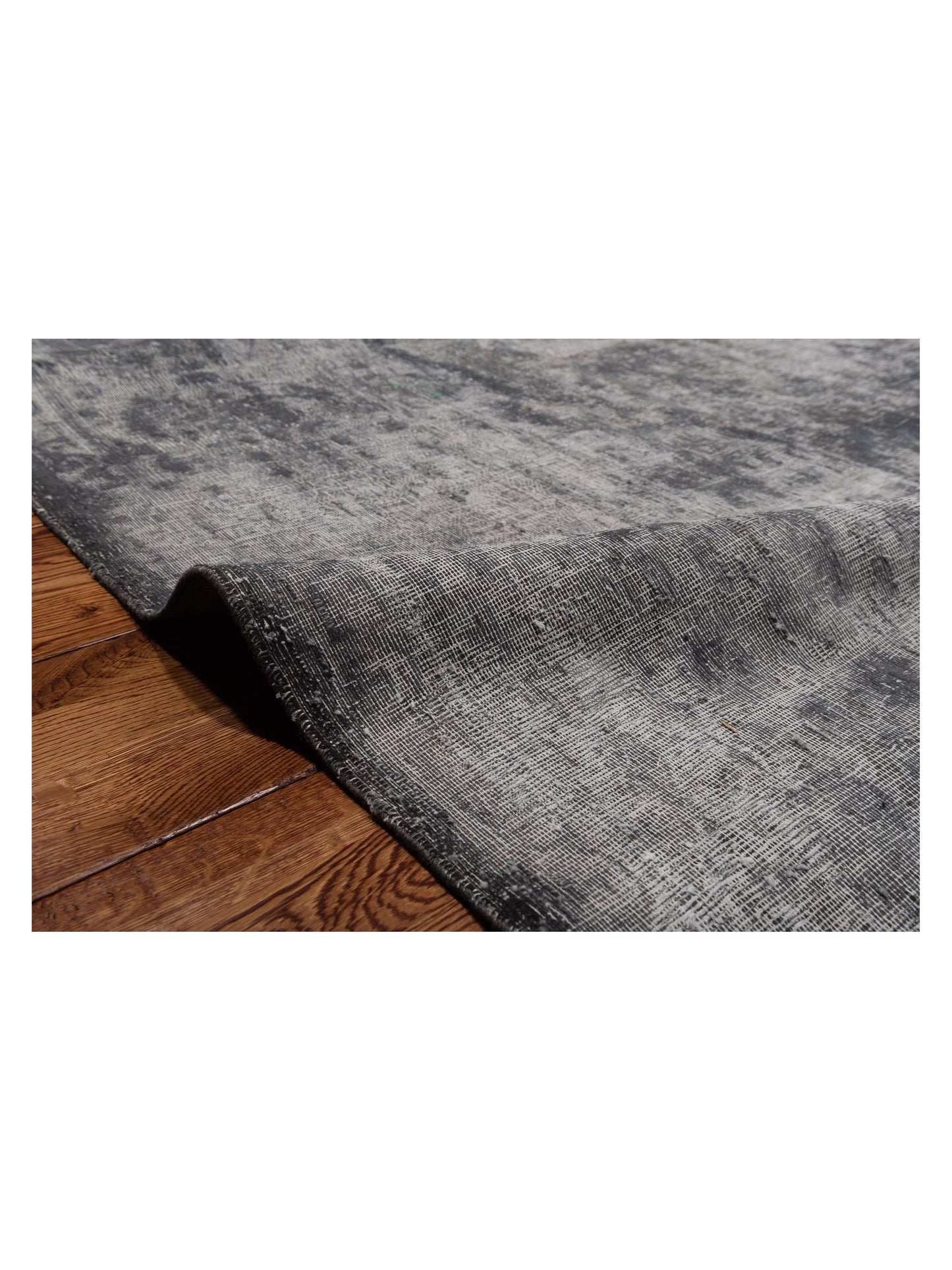 Vintage 130359 Gray 9.11x13.2 Hand Knotted Rug