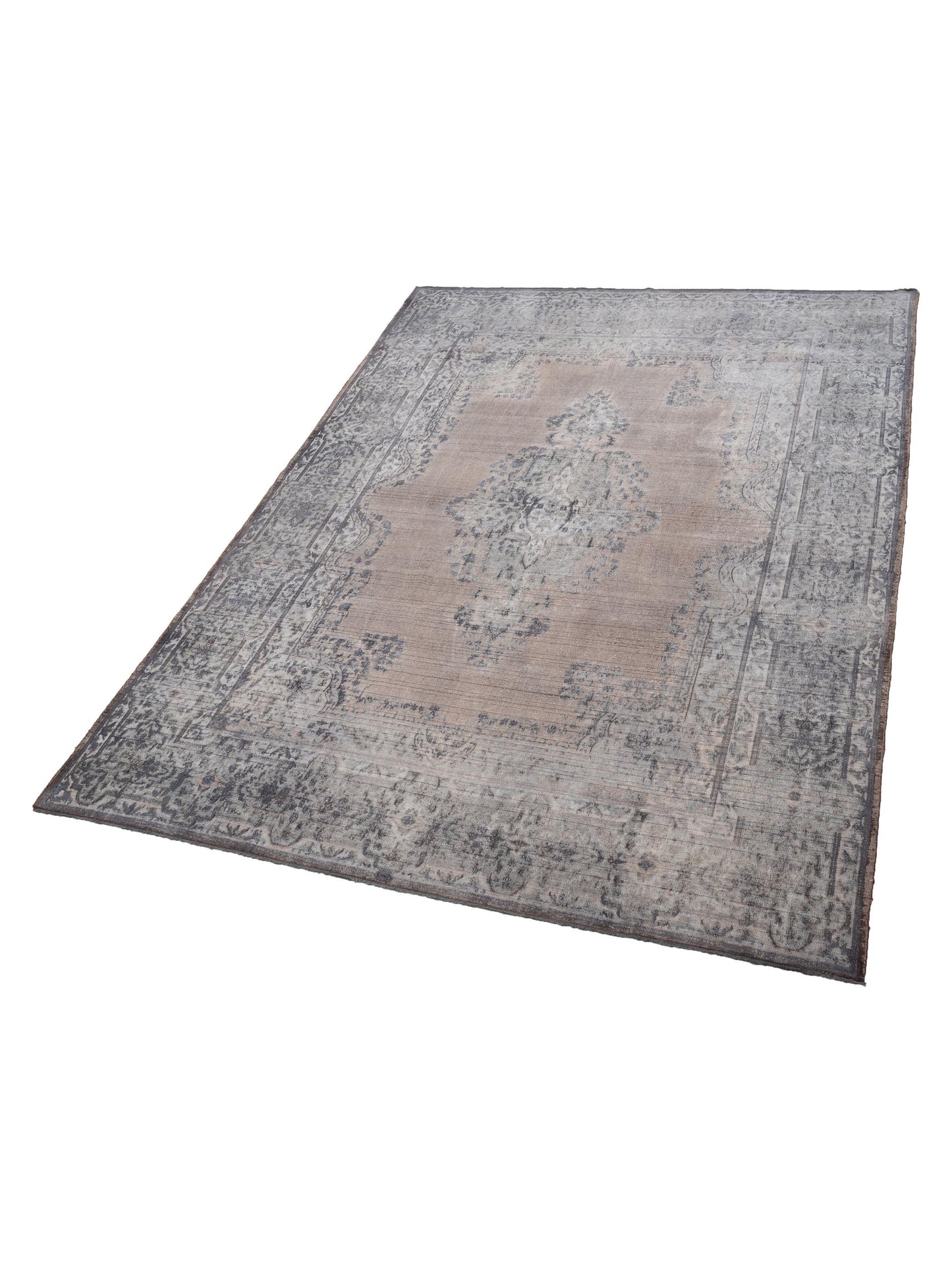 Vintage 130375 Gray 9.10x13.5 Hand Knotted Rug