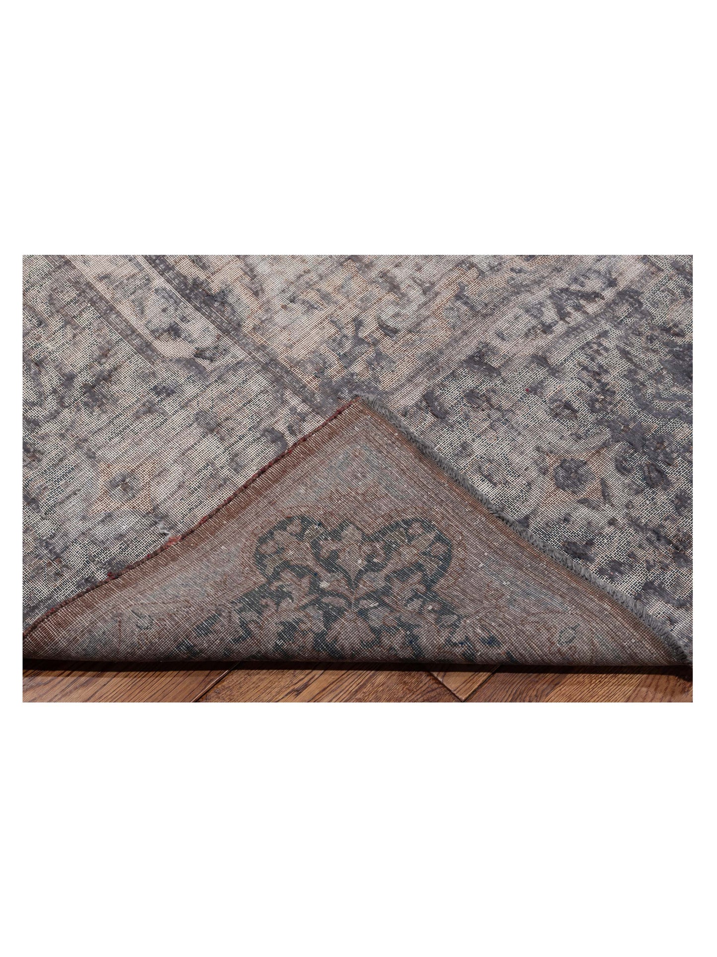 Vintage 130375 Gray 9.10x13.5 Hand Knotted Rug