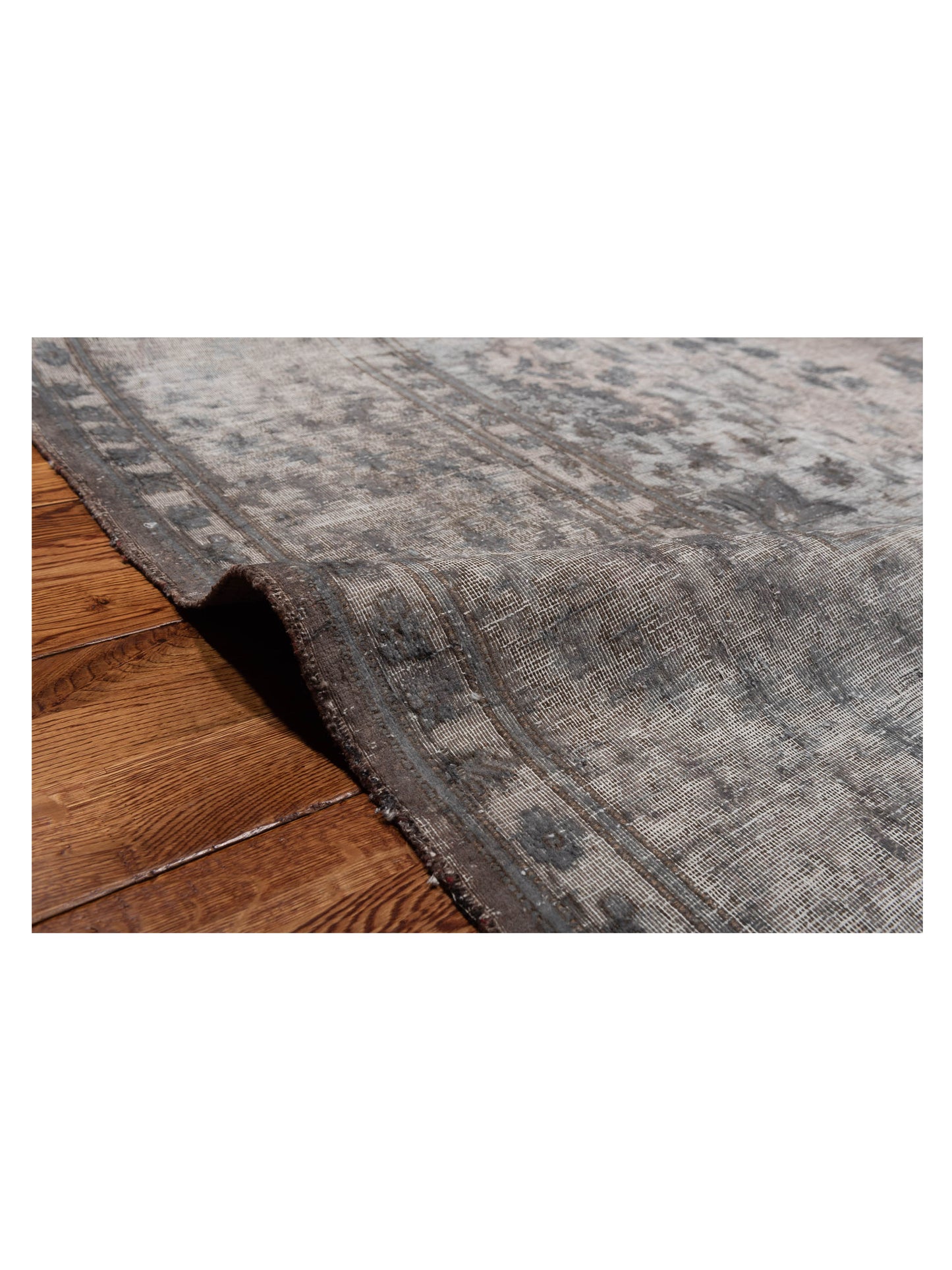 Vintage 130378 Light Gray 9.10x12.10 Hand Knotted Rug