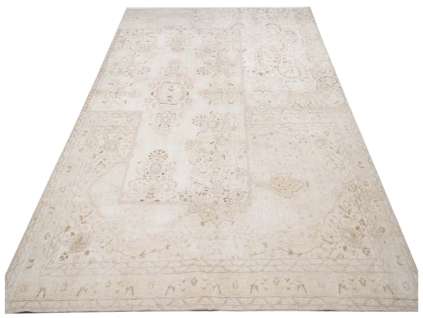 Turkish Vestige Patchwork 130950 Natural 10x13.11 Hand Knotted Rug