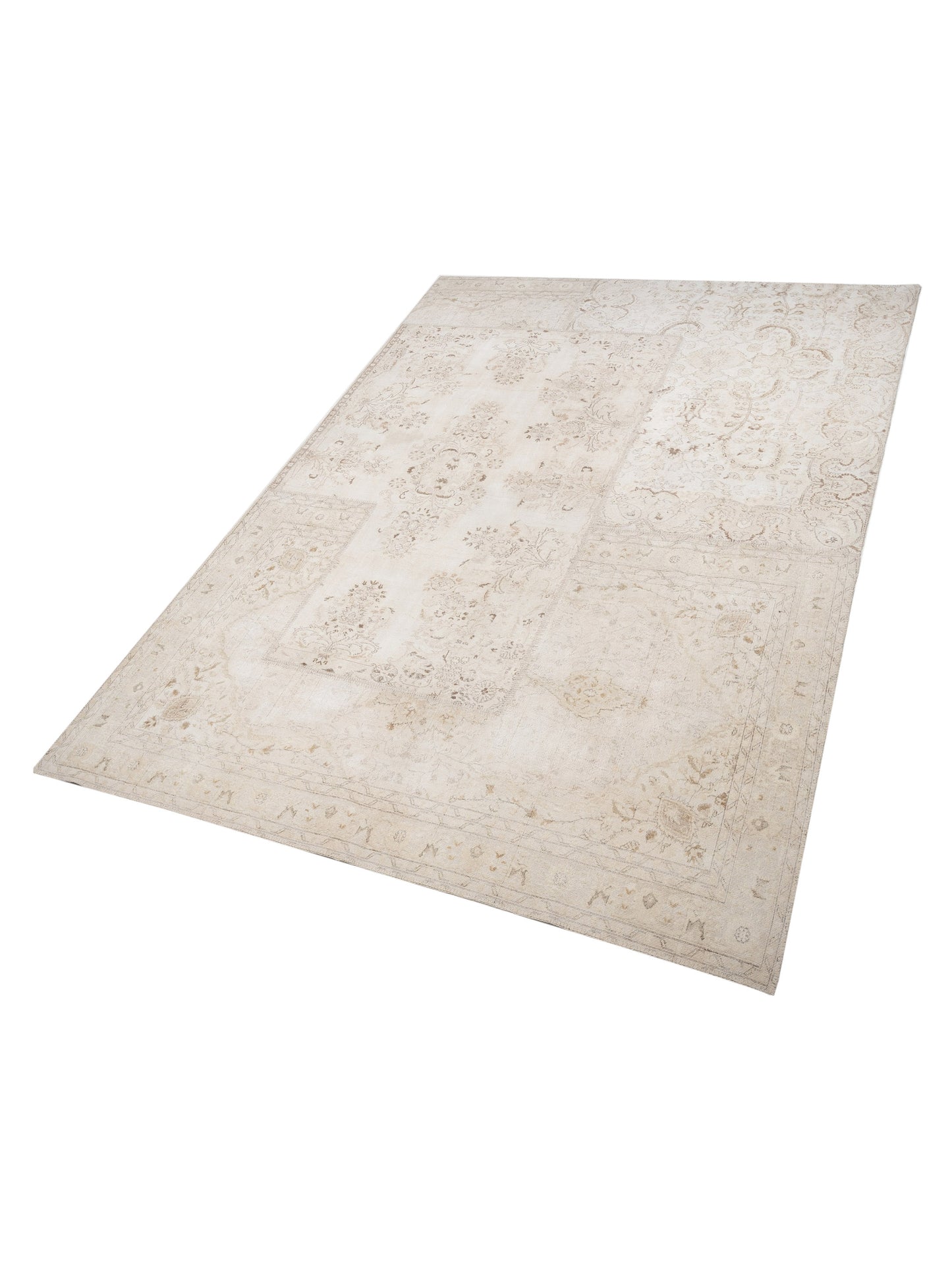 Turkish Vestige Patchwork 130950 Natural 10x13.11 Hand Knotted Rug