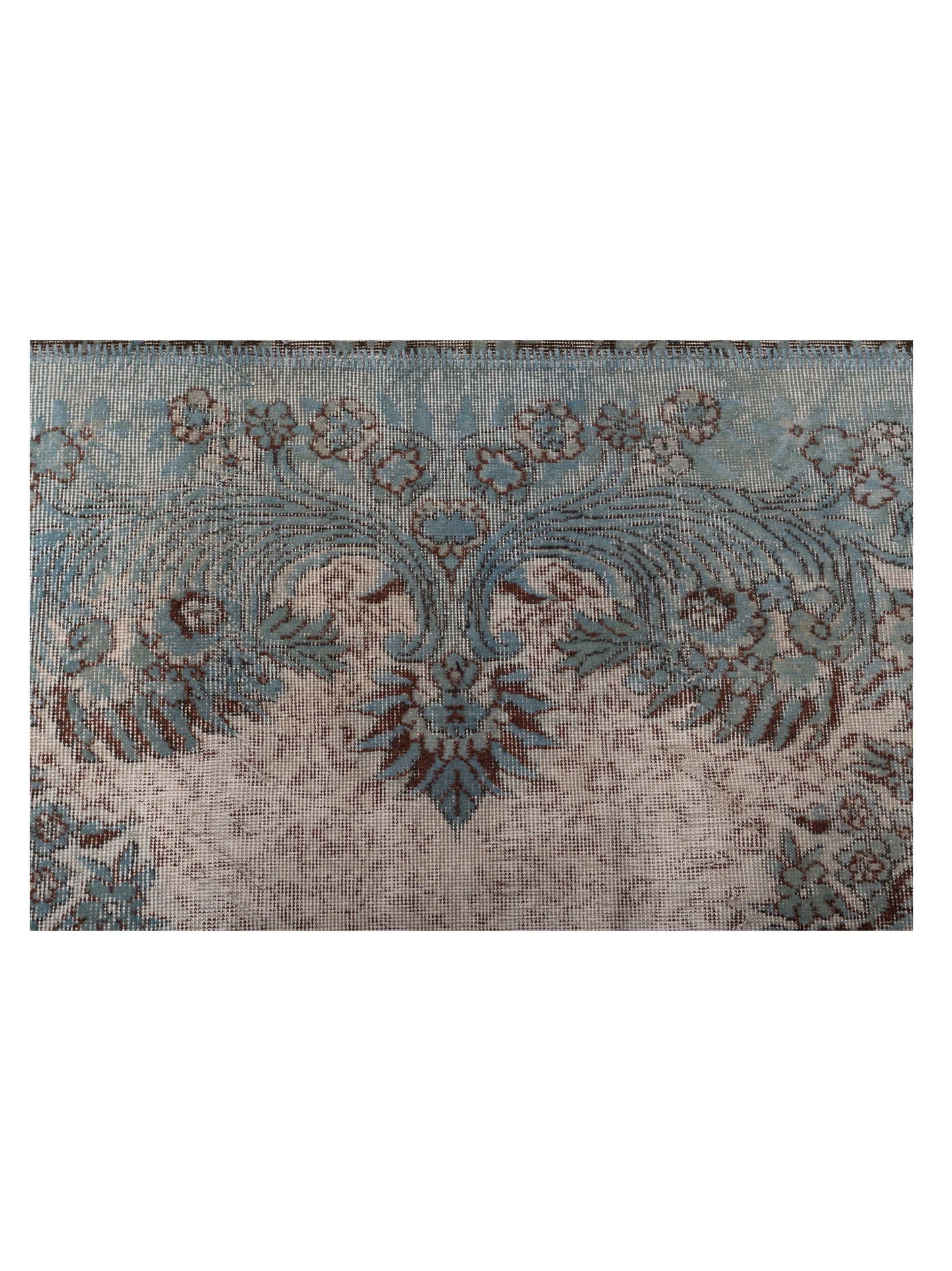 Turkish Vestige Patchwork 130959 Silver Blue 11.6x15.6 Hand Knotted Rug