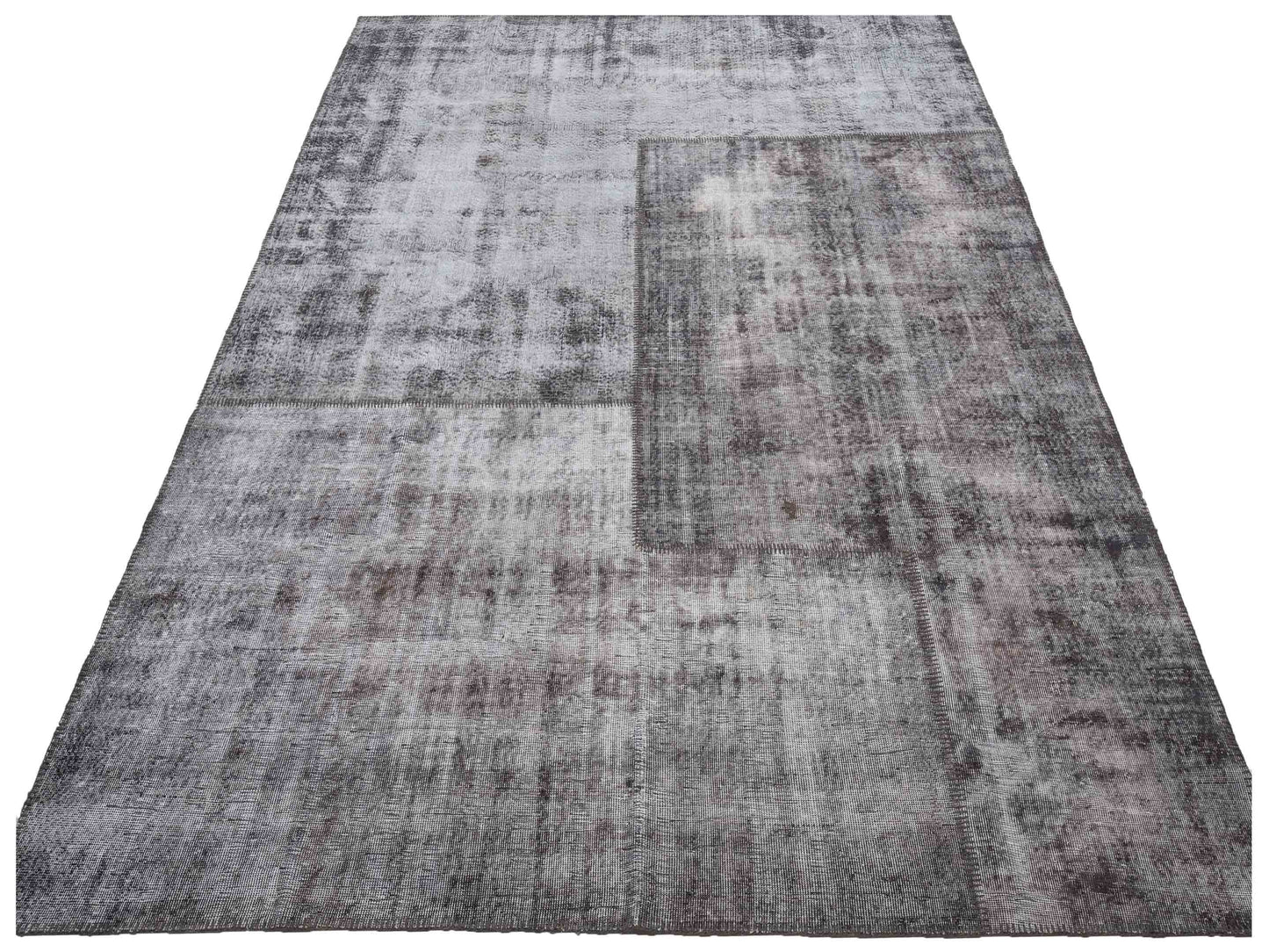 Turkish Vestige Patchwork 130960 Dark Gray 9x12 Hand Knotted Rug
