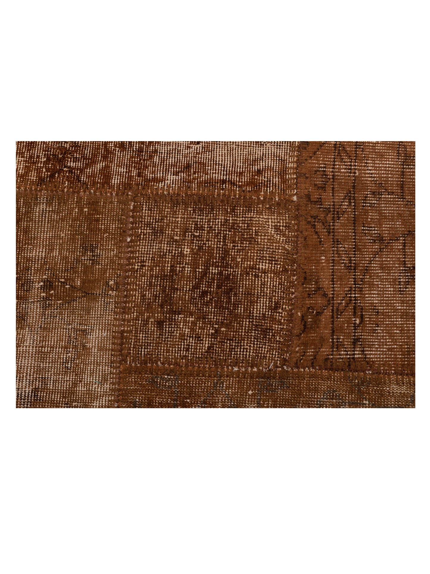 Turkish Vestige Patchwork 130987 Brown 9.10x13.1 Hand Knotted Rug