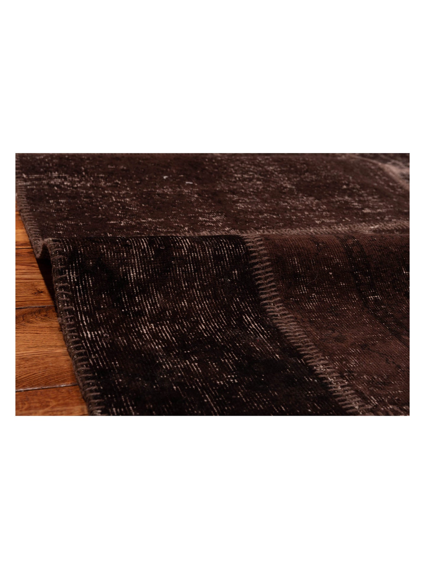 Turkish Vestige Patchwork 131000 Dark Brown 8.10x11.9 Hand Knotted Rug
