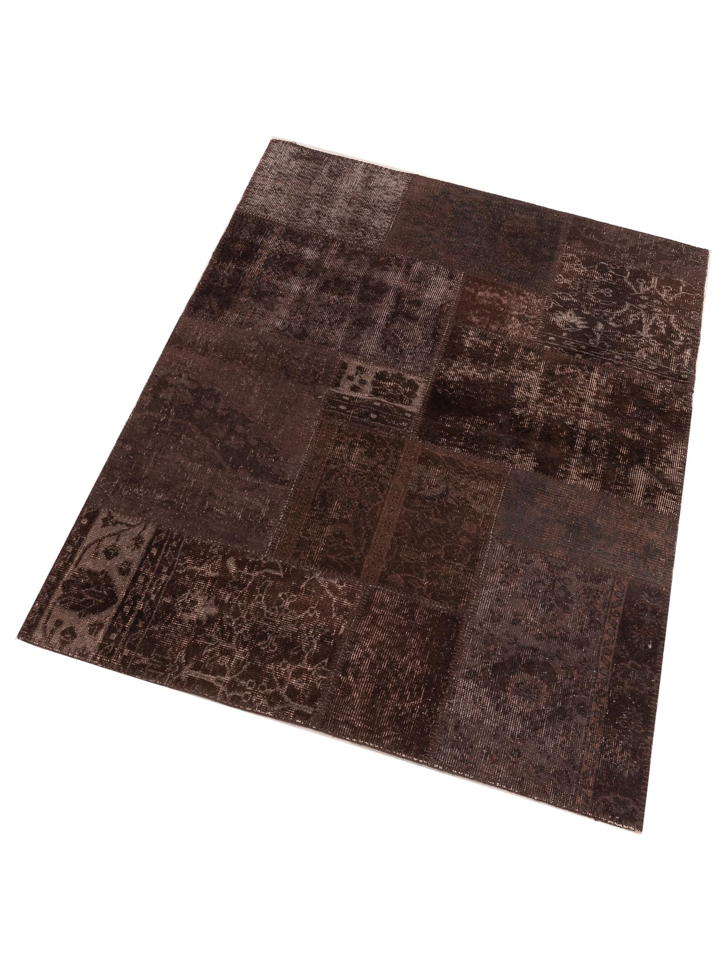 Turkish Vestige Patchwork 131074 Dark Brown 3.11x5.11 Hand Knotted Rug