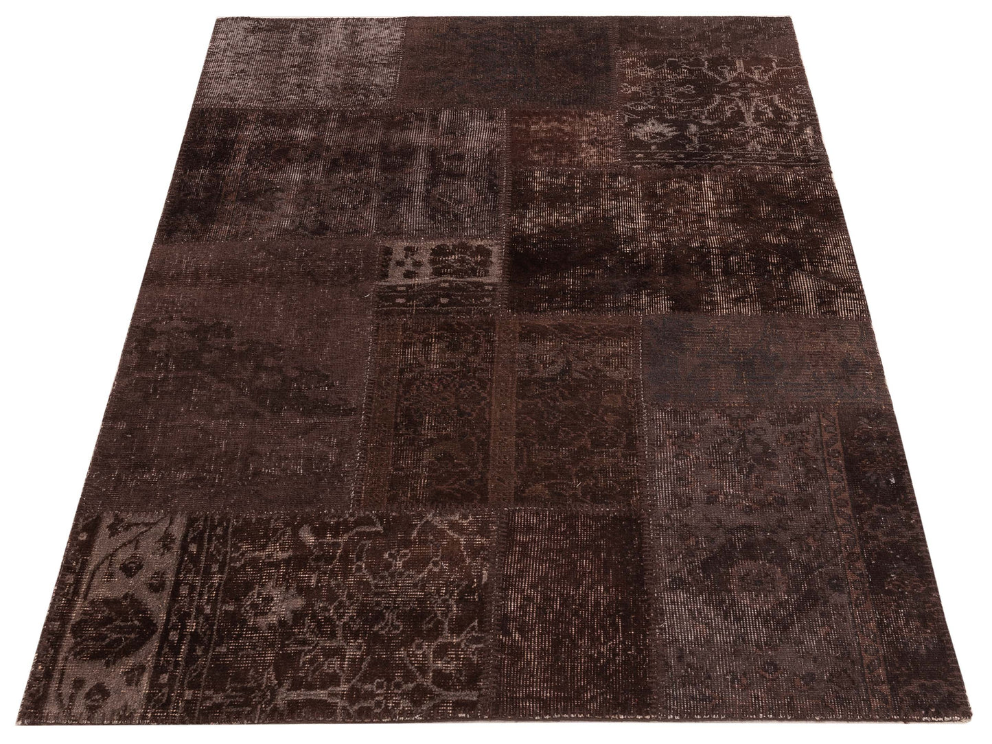 Turkish Vestige Patchwork 131074 Dark Brown 3.11x5.11 Hand Knotted Rug