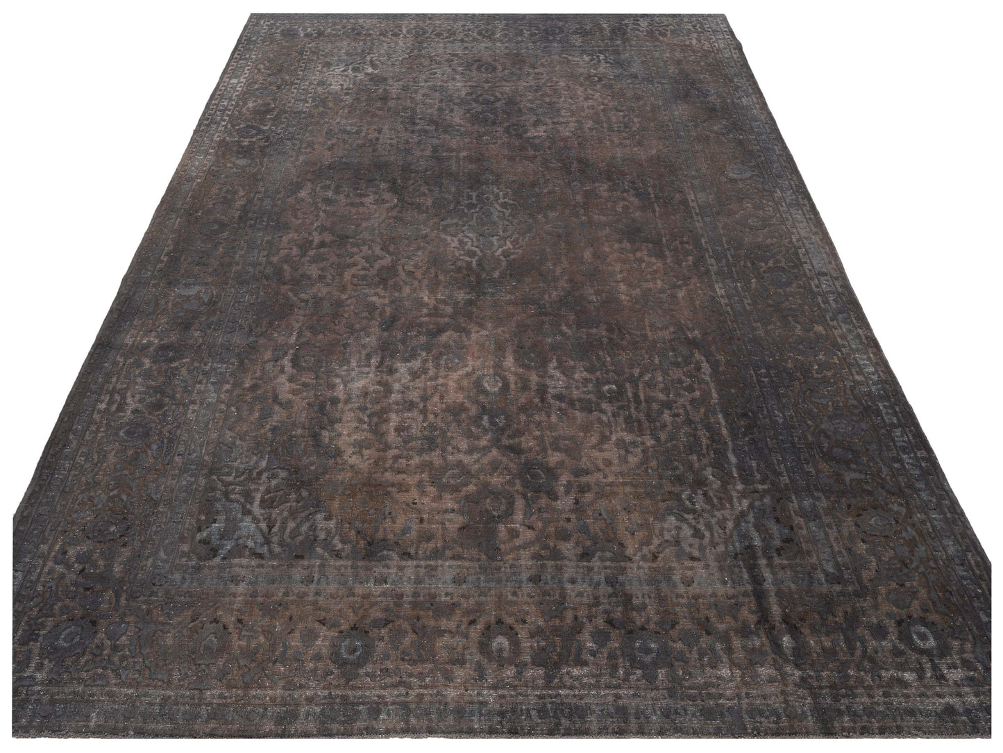Vintage 133104 Dark Gray 10x13.6 Hand Knotted Rug