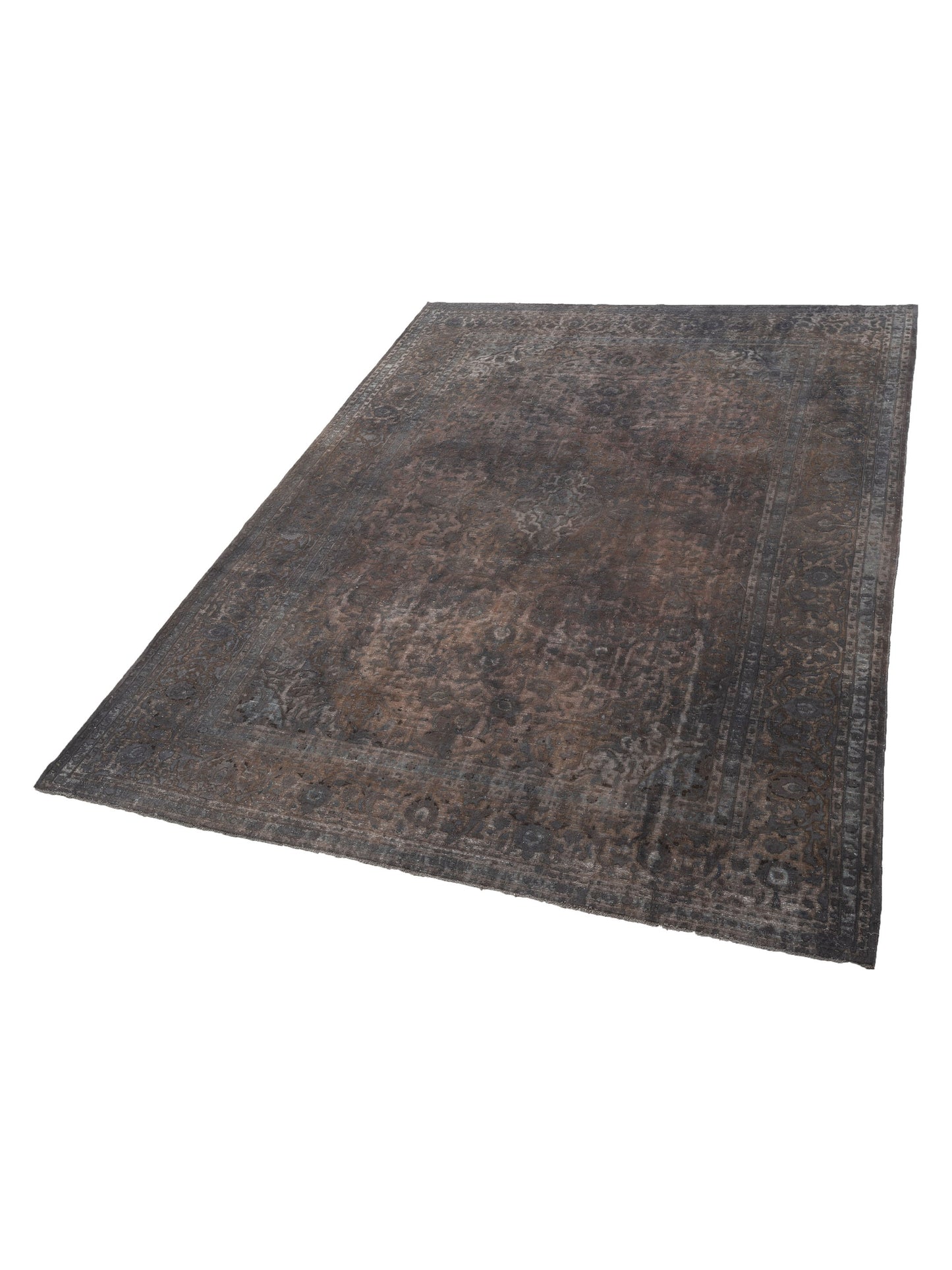 Vintage 133104 Dark Gray 10x13.6 Hand Knotted Rug