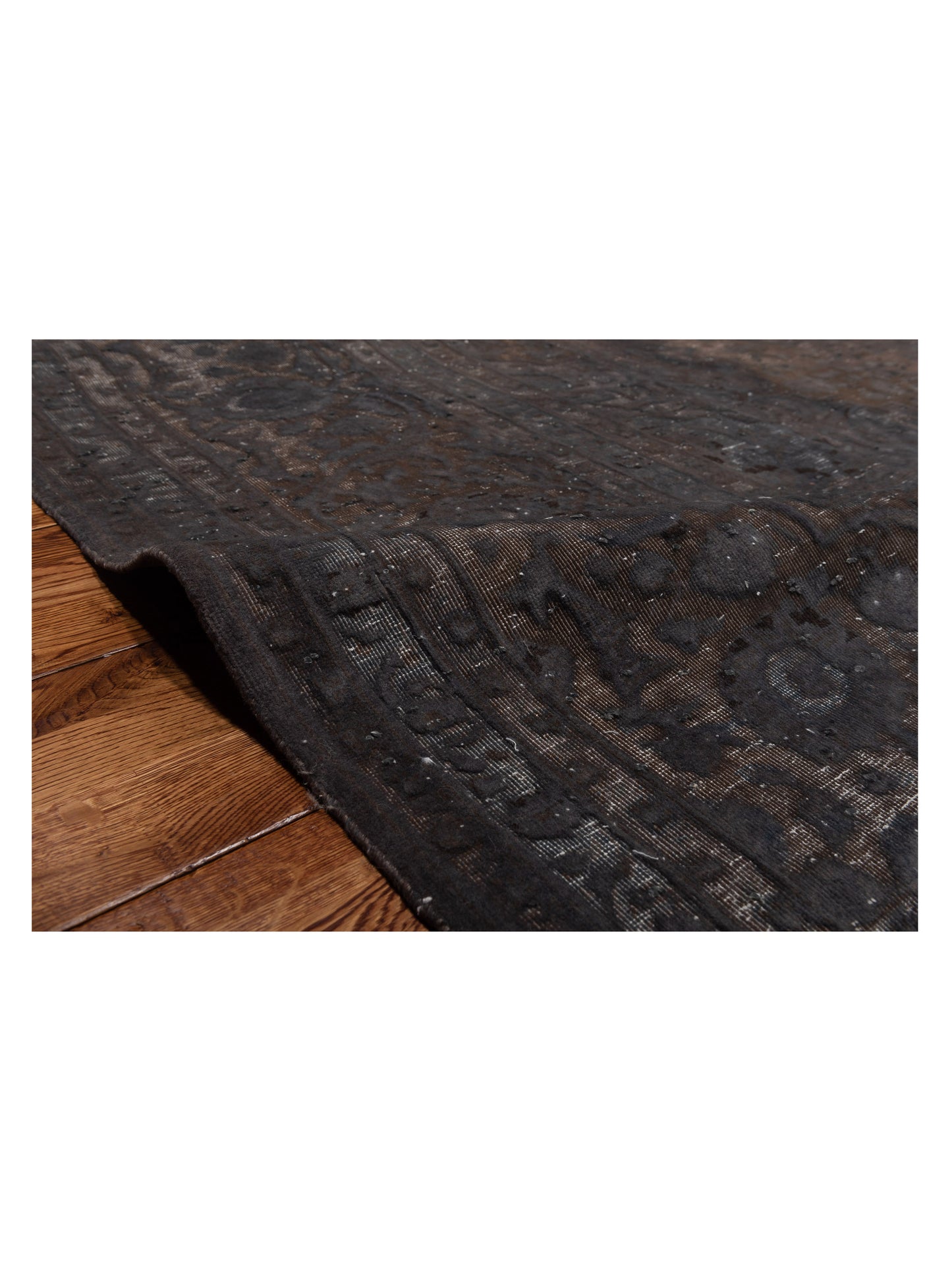 Vintage 133104 Dark Gray 10x13.6 Hand Knotted Rug