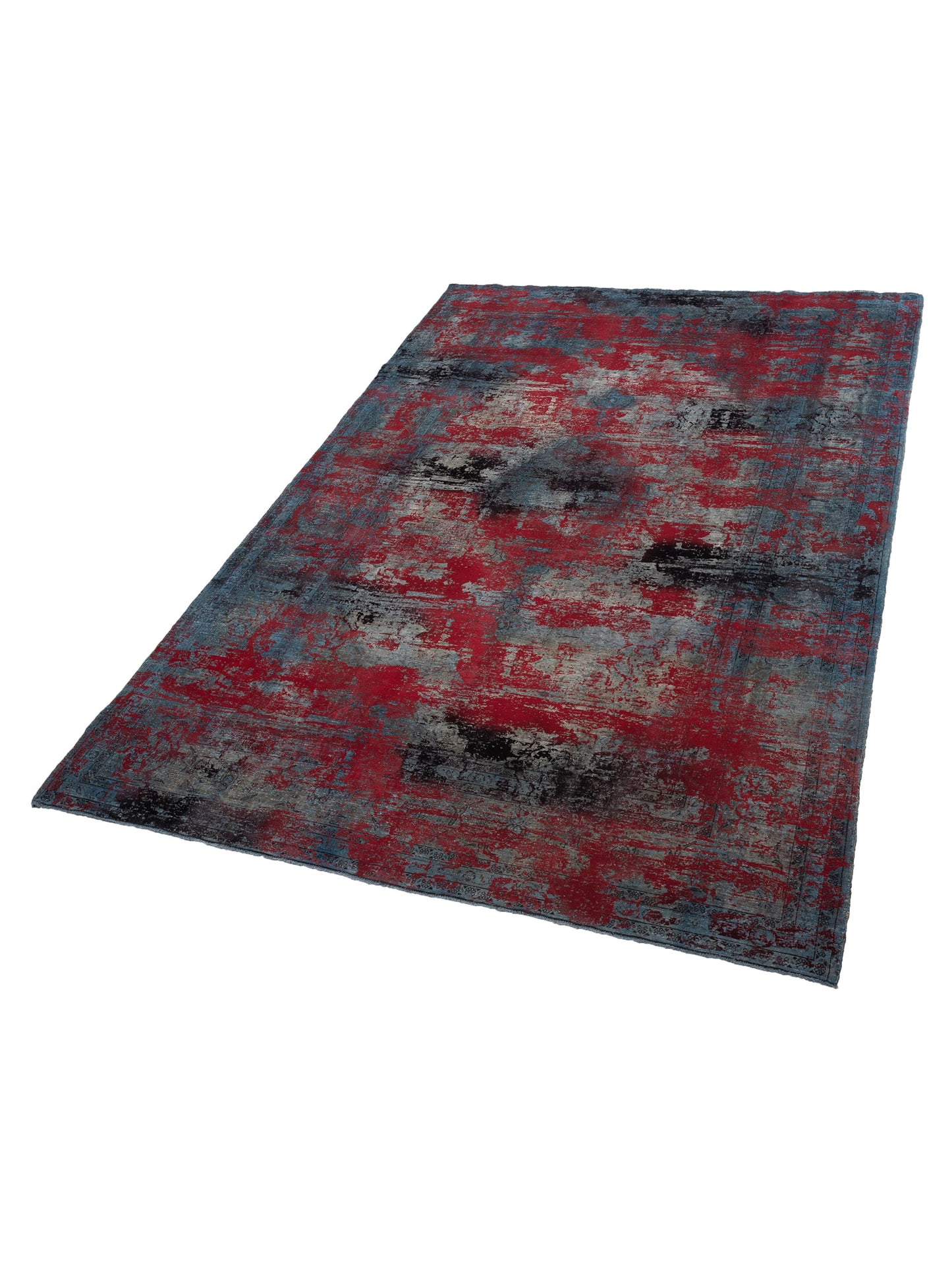 Vintage 133108 Gray Red 9.9x13.8 Hand Knotted Rug