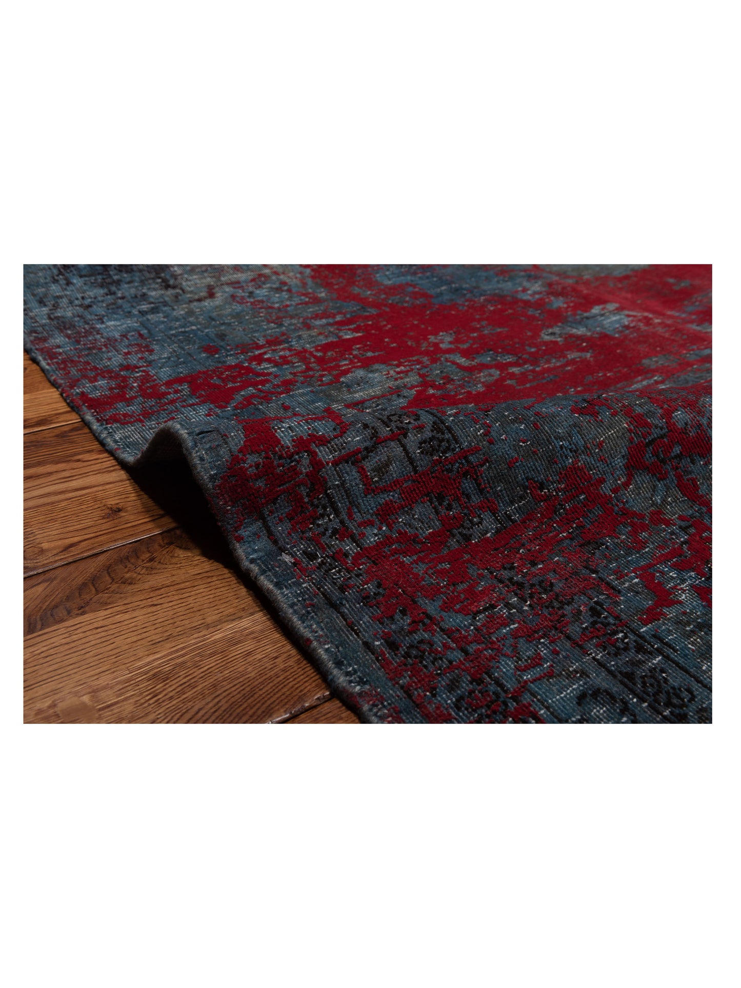 Vintage 133108 Gray Red 9.9x13.8 Hand Knotted Rug