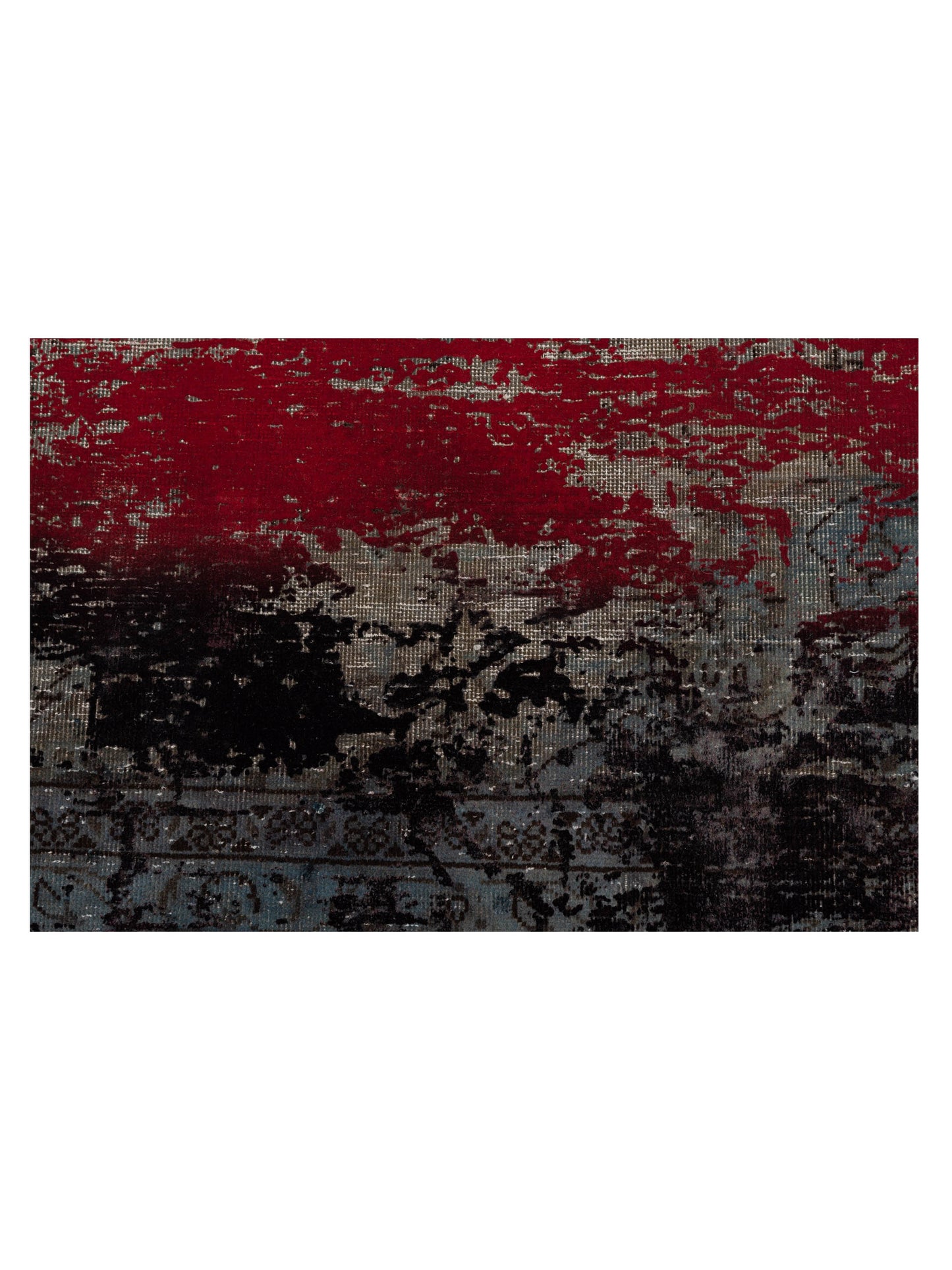 Vintage 133108 Gray Red 9.9x13.8 Hand Knotted Rug