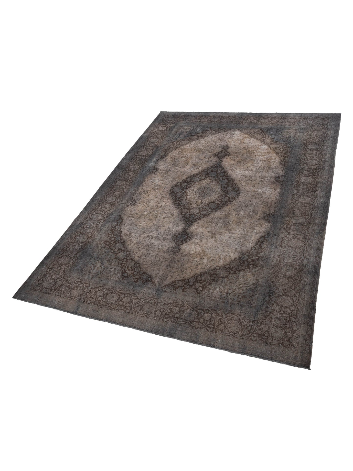 Vintage 133148 Dark Gray 9.8x13 Hand Knotted Rug