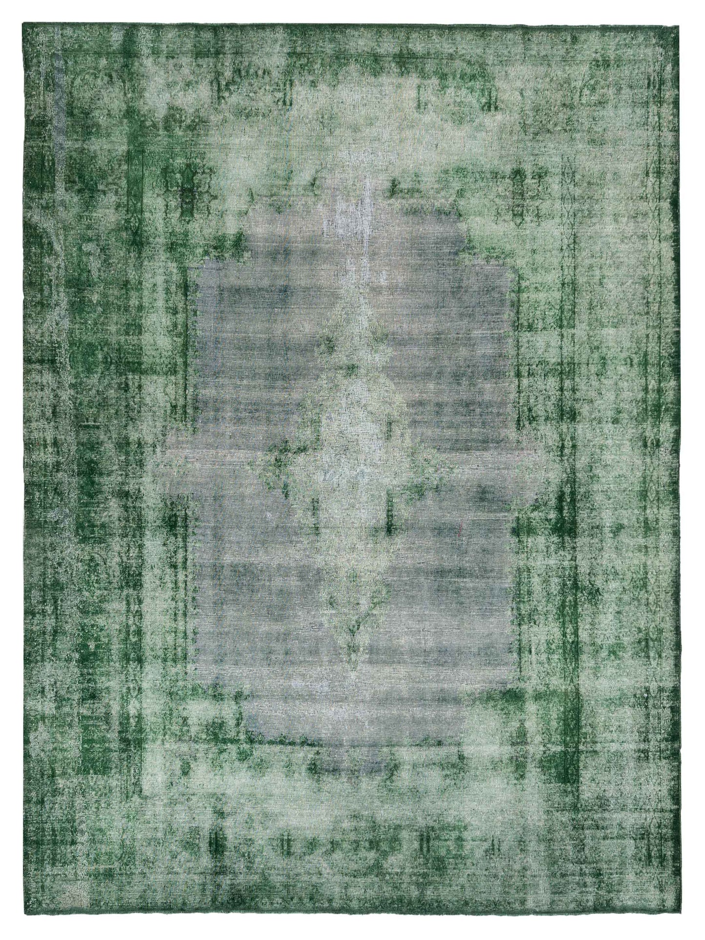 Vintage 133209 Green 9x12 Hand Knotted Rug