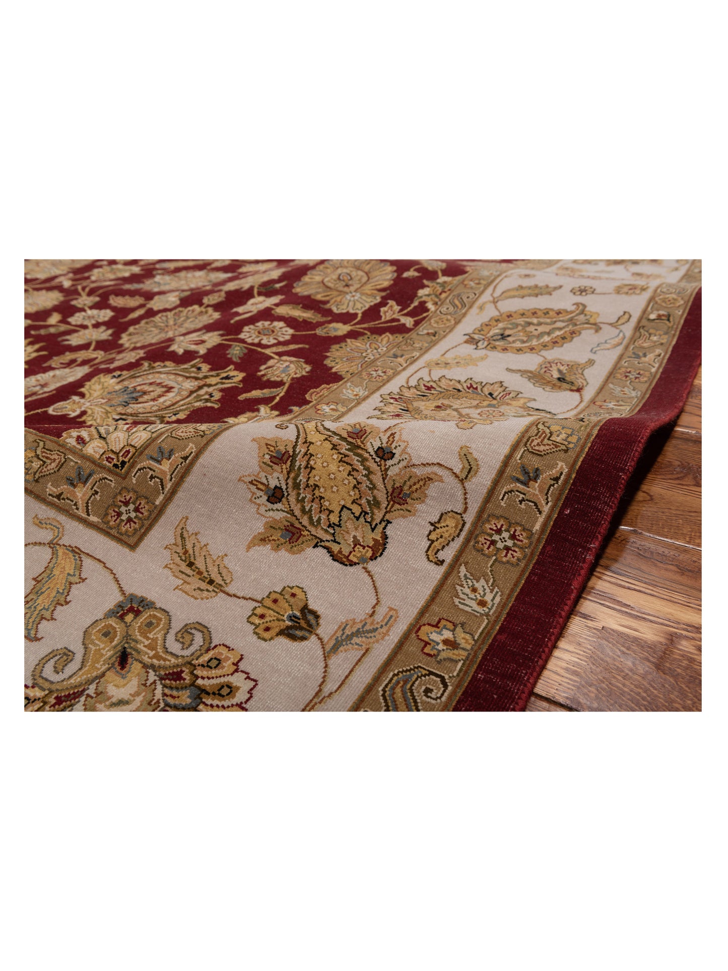 Imperial Silk 135498 Red Ivory 8.1x10.2 Hand Knotted Rug