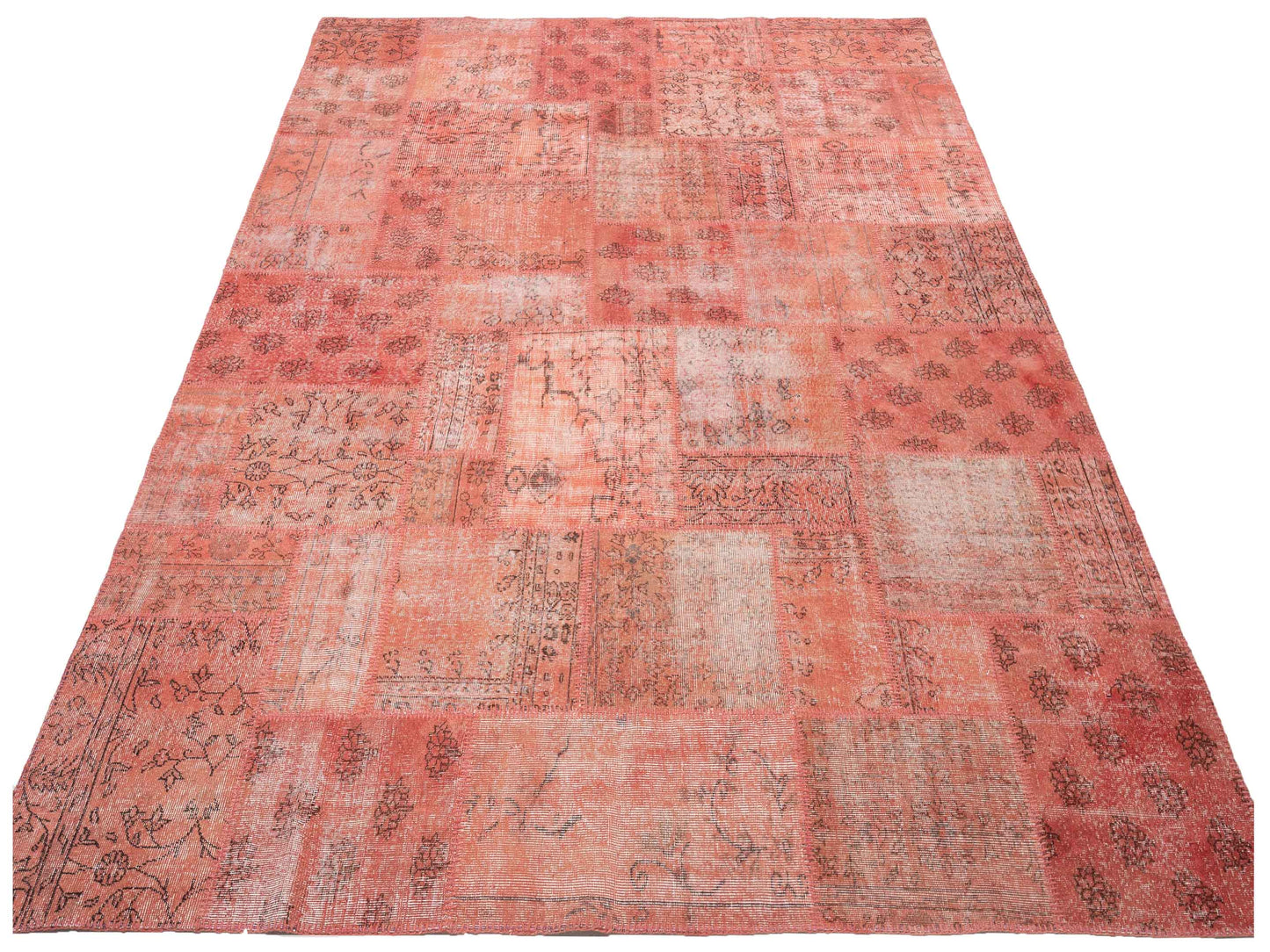 Turkish Vestige Patchwork 140559 Pink 9.1x12 Hand Knotted Rug