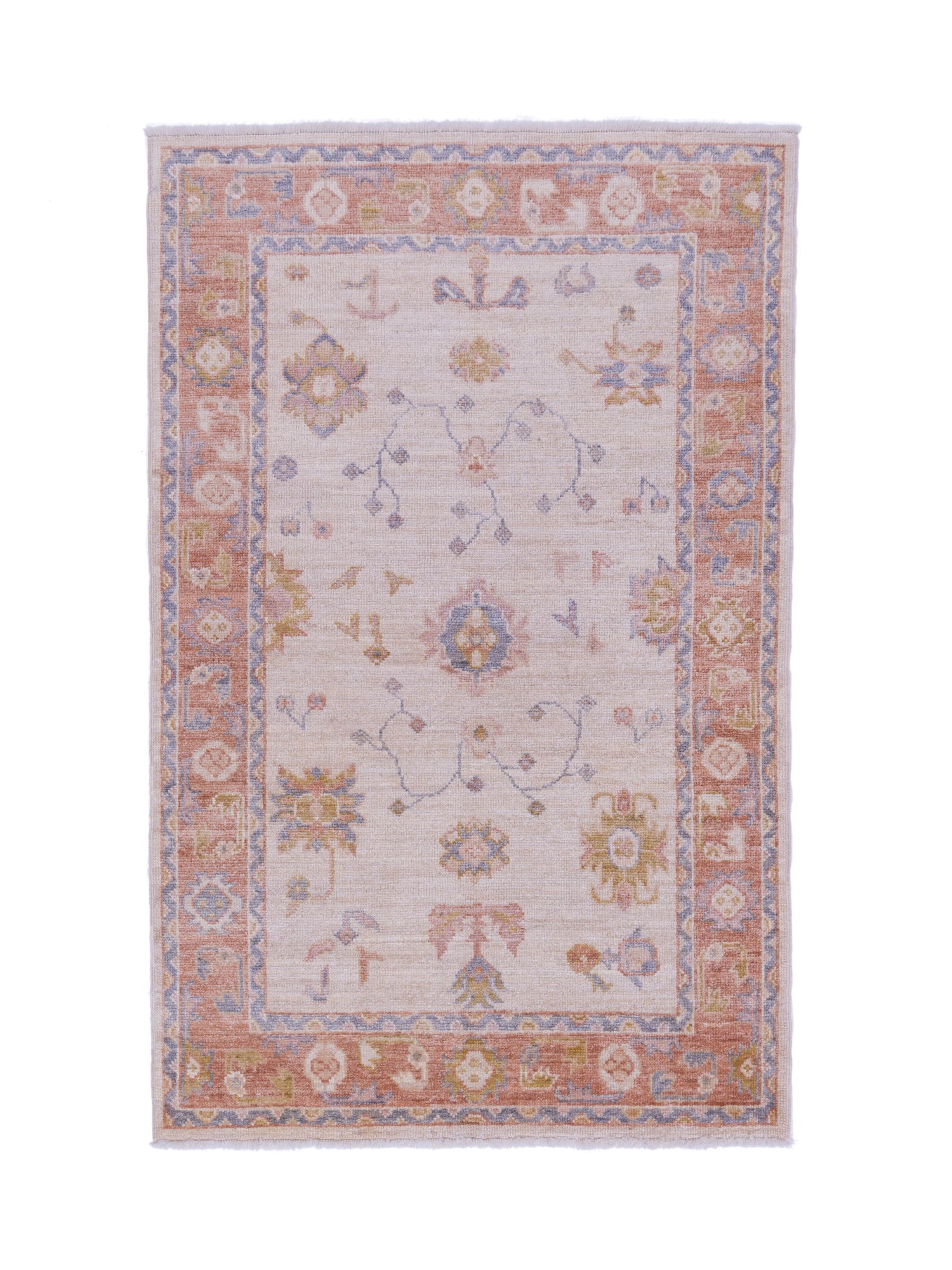 Anadol Angora Oushak  Ivory Red Traditional