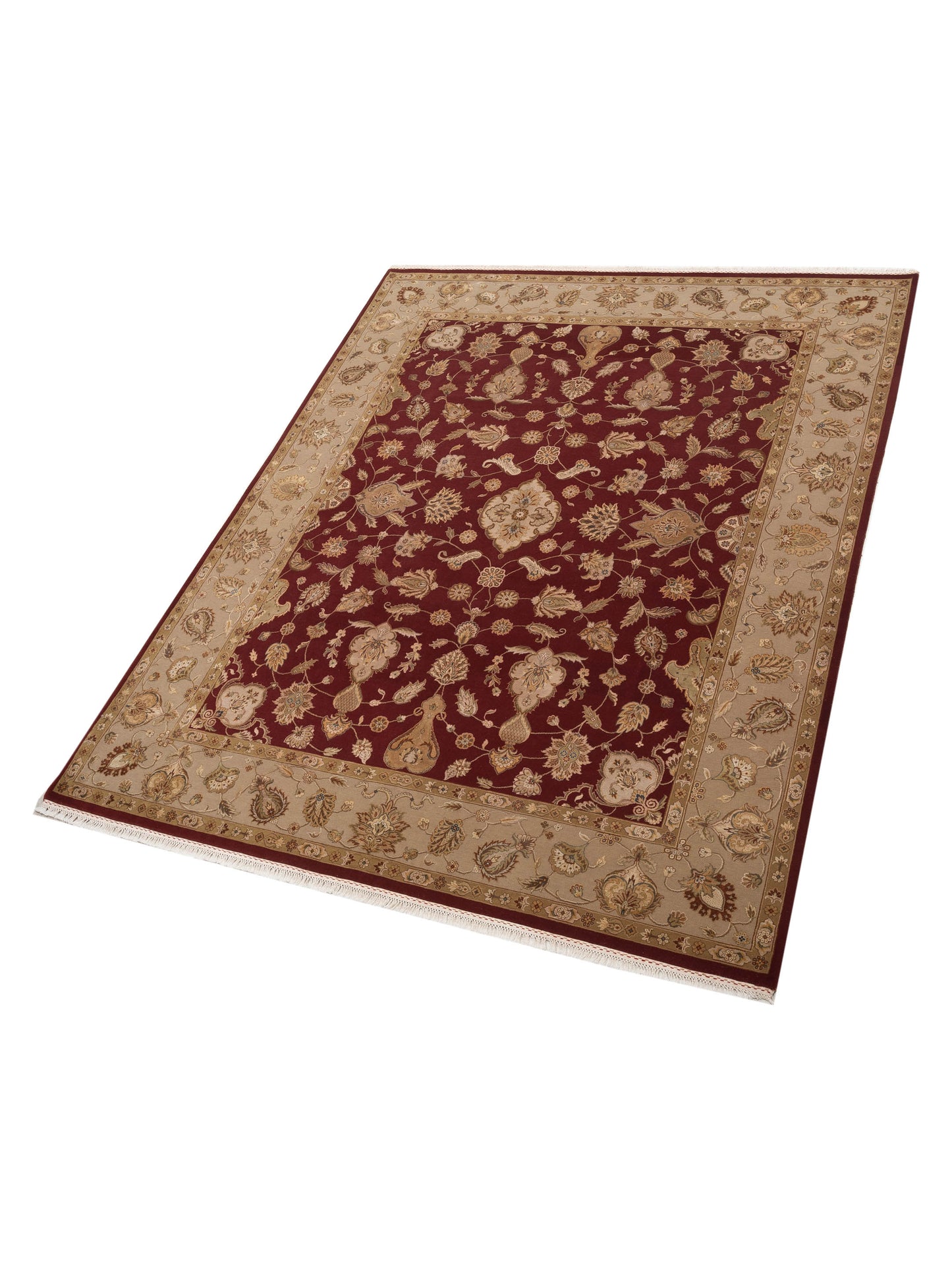 Imperial Silk 141436 Red Cream 8.1x10 Hand Knotted Rug