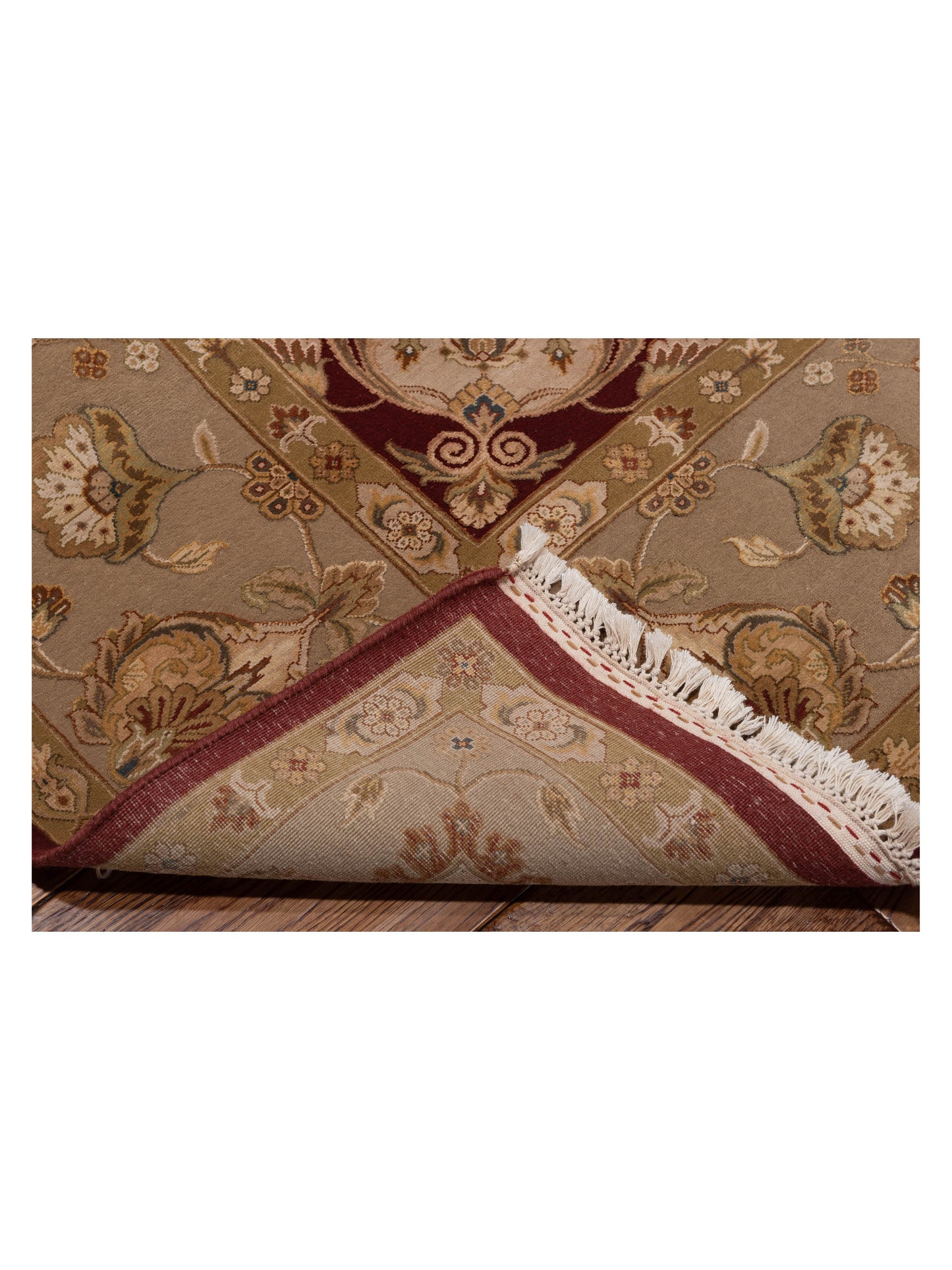 Imperial Silk 141436 Red Cream 8.1x10 Hand Knotted Rug