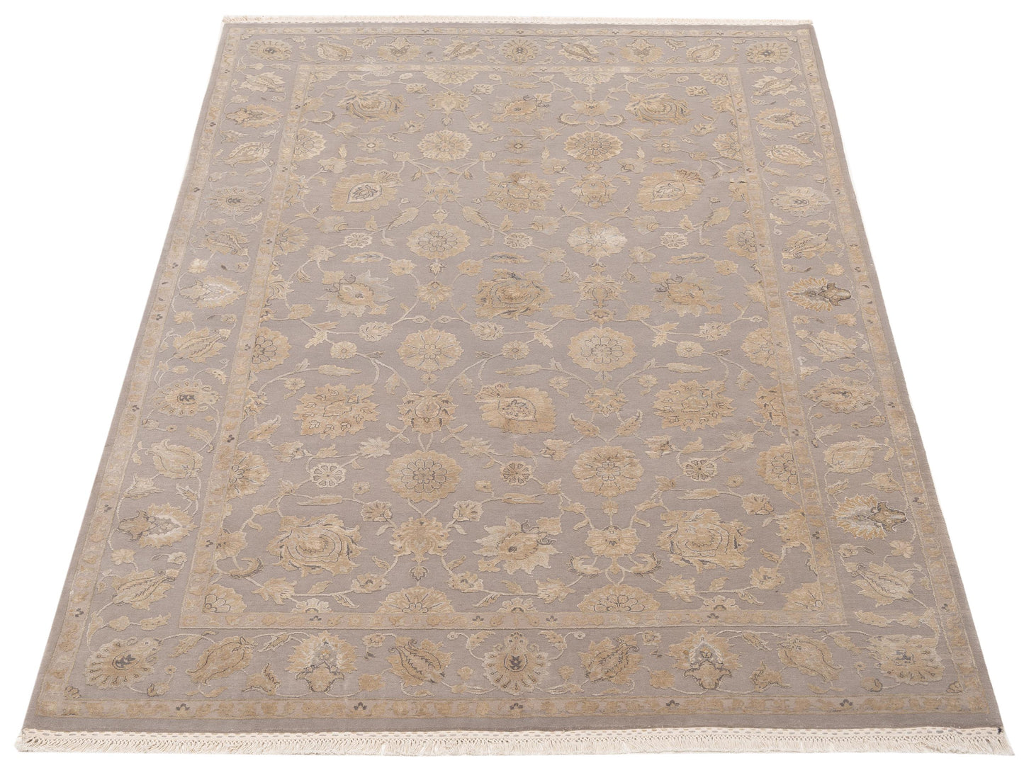 Imperial Silk 141439 Silver Silver 5.11x8.9 Hand Knotted Rug