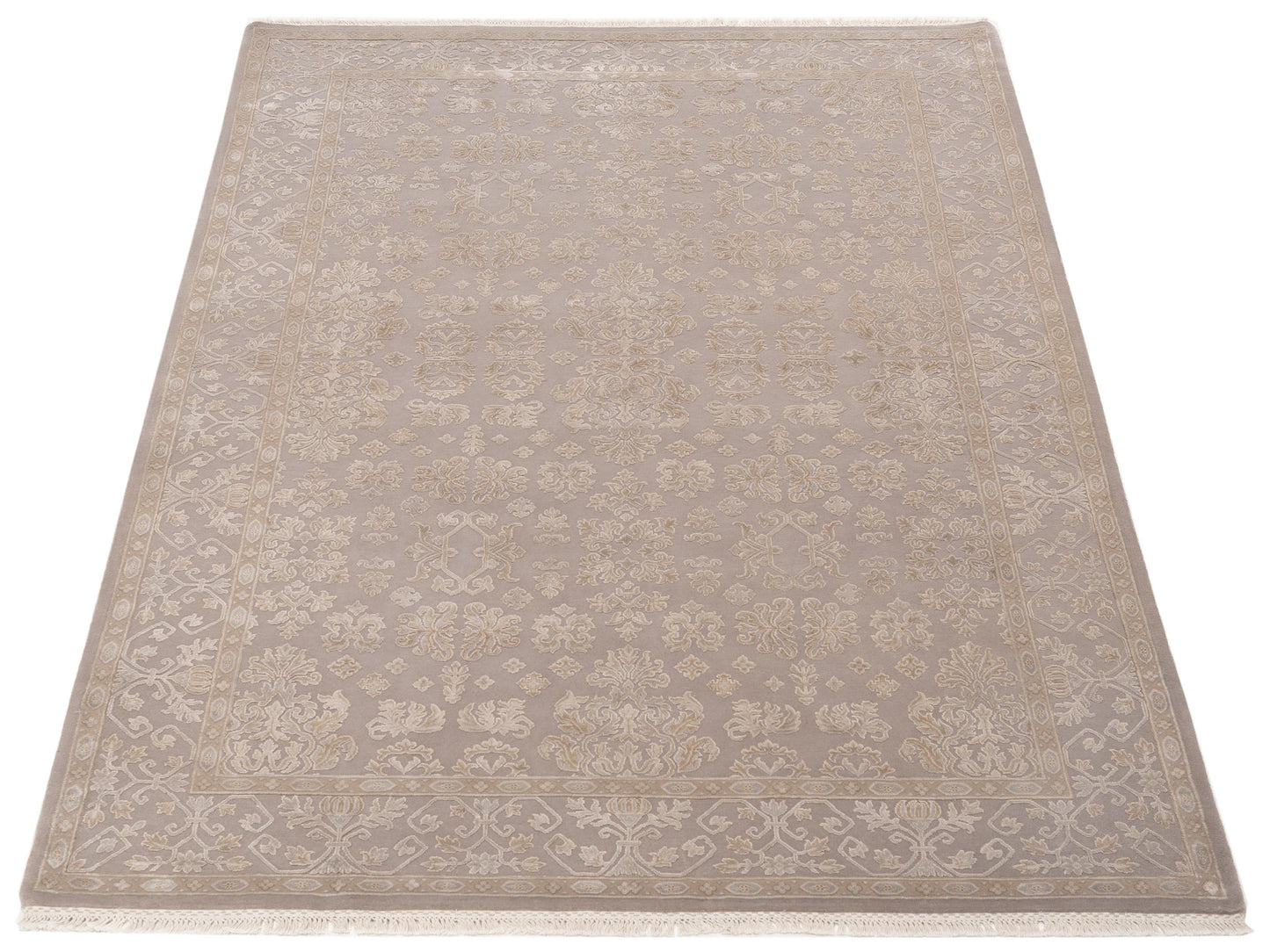 Imperial Silk 141440 Silver Silver 6.1x9 Hand Knotted Rug