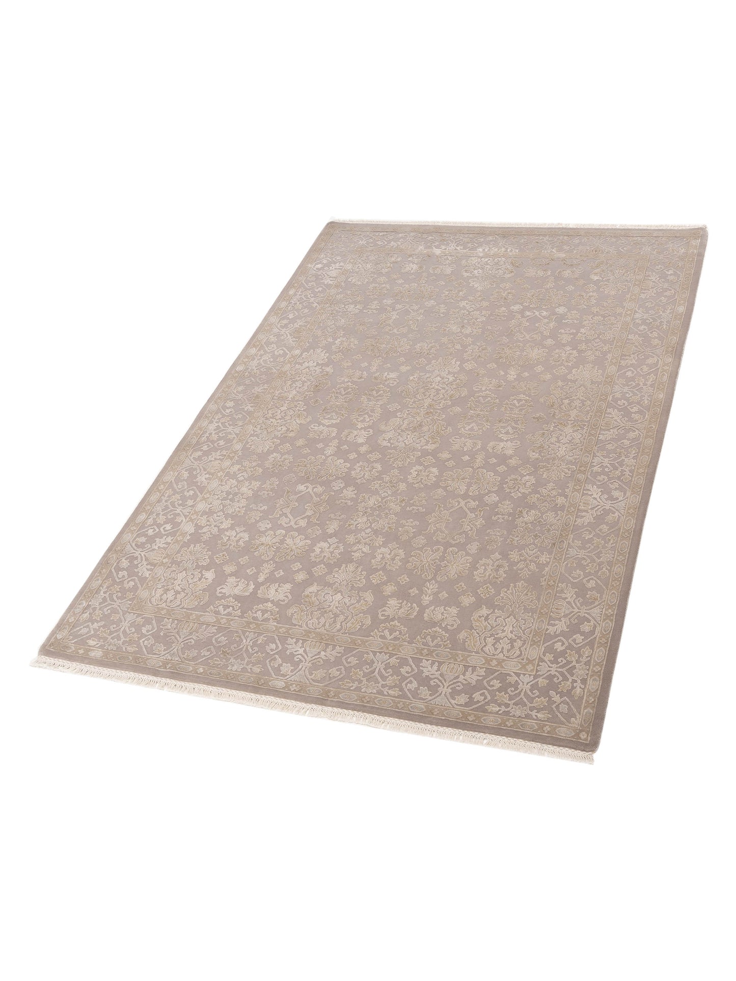 Imperial Silk 141440 Silver Silver 6.1x9 Hand Knotted Rug