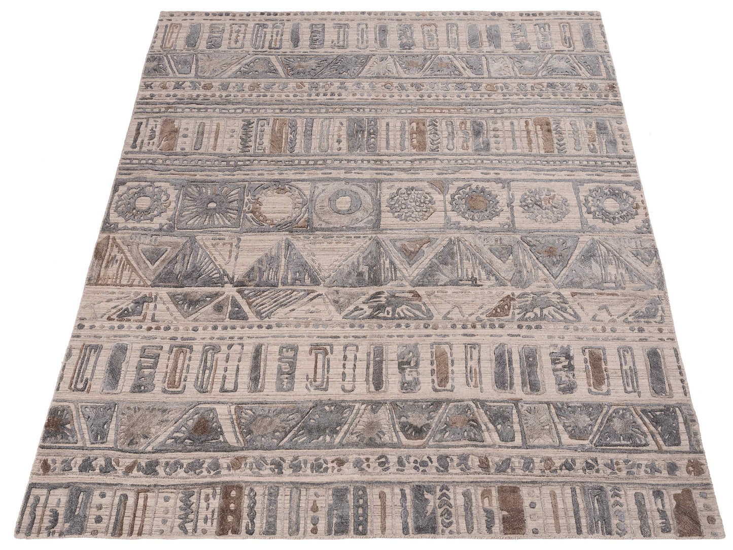 Himalayan 142611 Beige Gray 8.3x10.1 Hand Knotted Rug