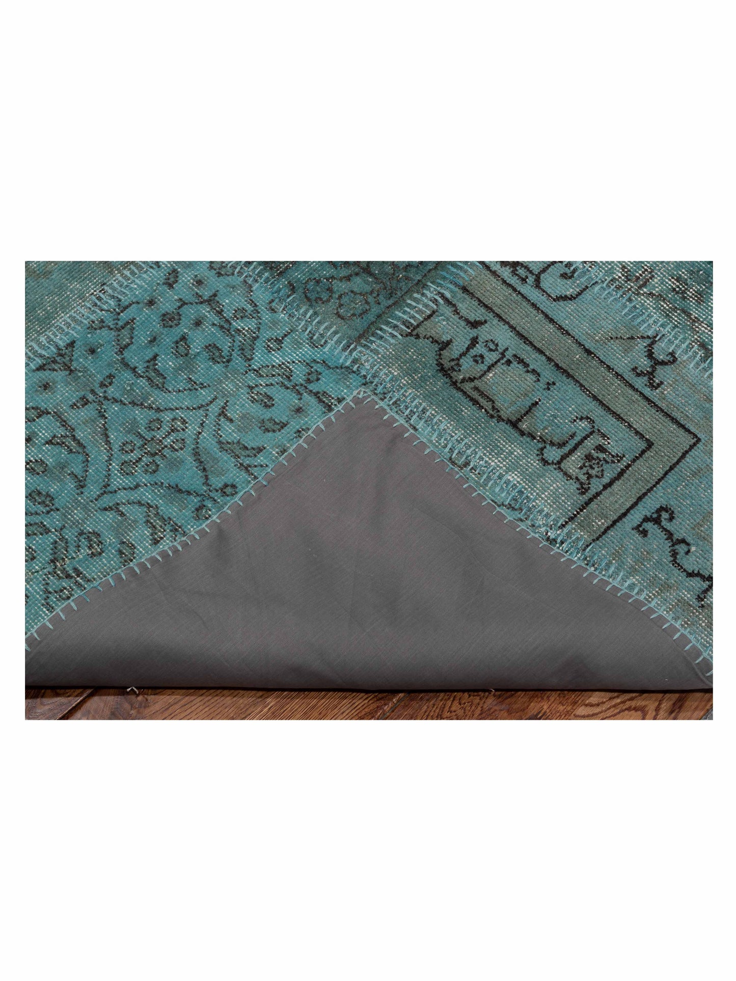 Turkish Vestige Patchwork 142751 Turquoise 8.3x9.11 Hand Knotted Rug