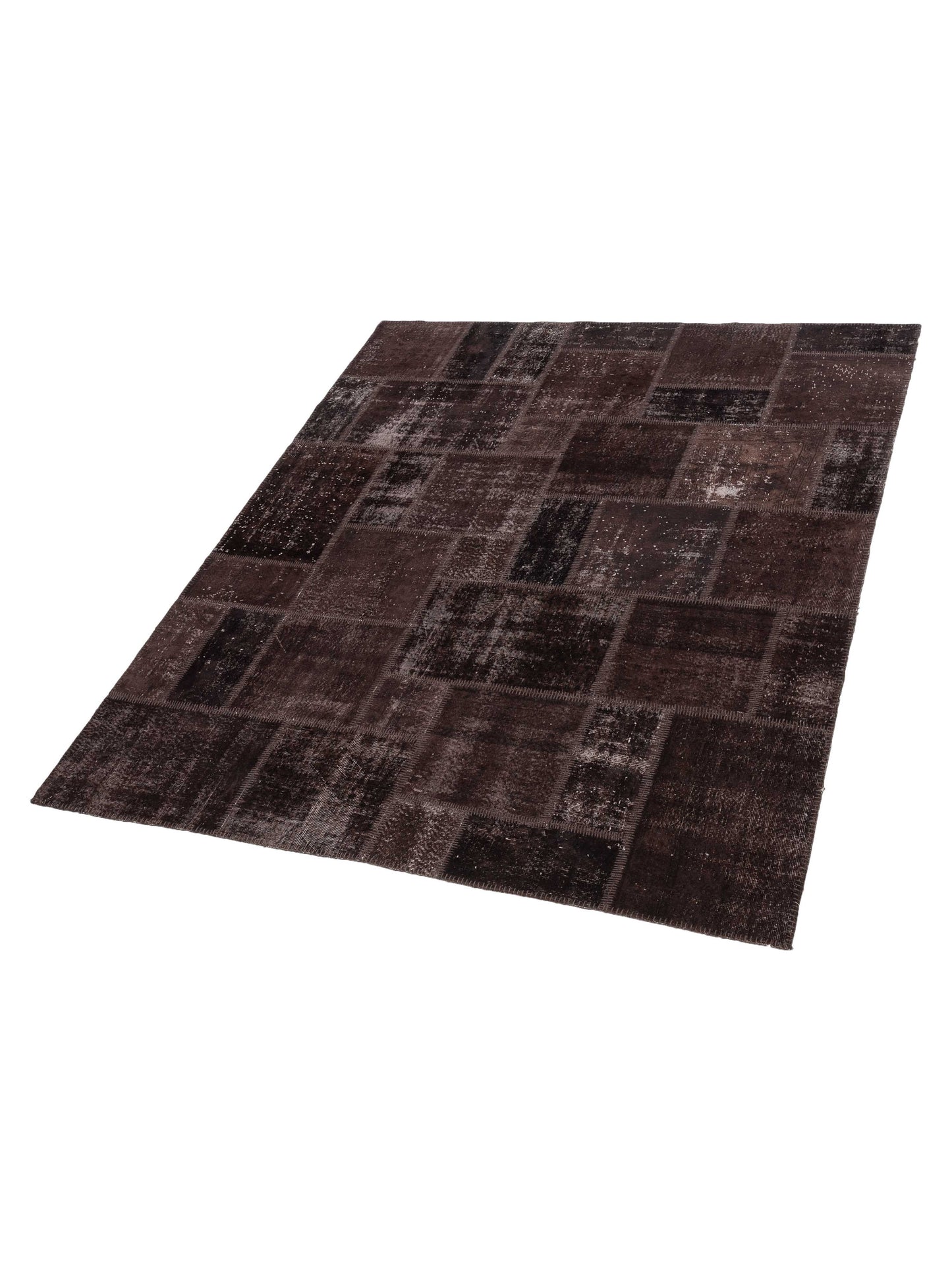 Turkish Vestige Patchwork 142759 Dark Brown 8.2x9.10 Hand Knotted Rug