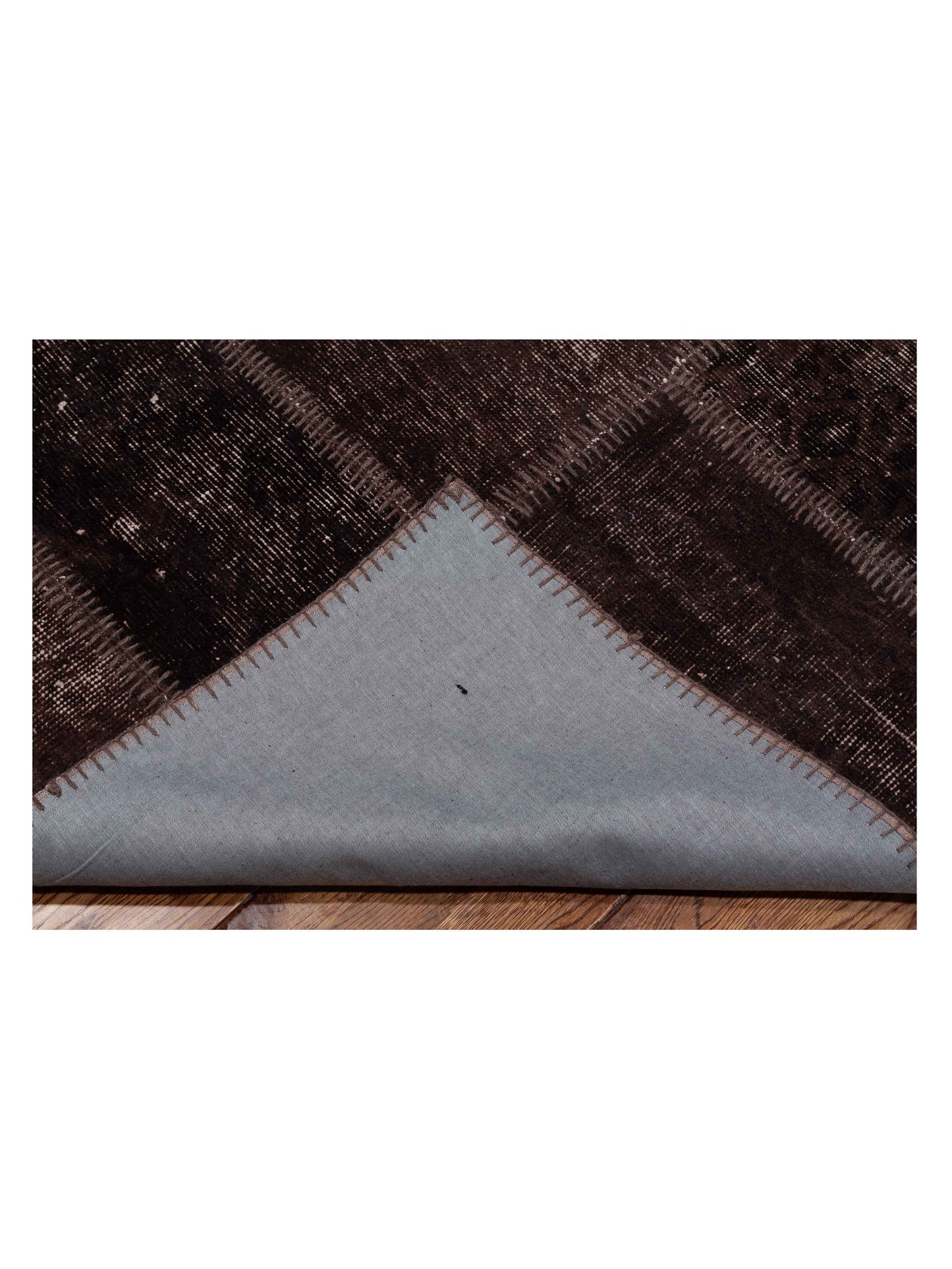 Turkish Vestige Patchwork 142759 Dark Brown 8.2x9.10 Hand Knotted Rug