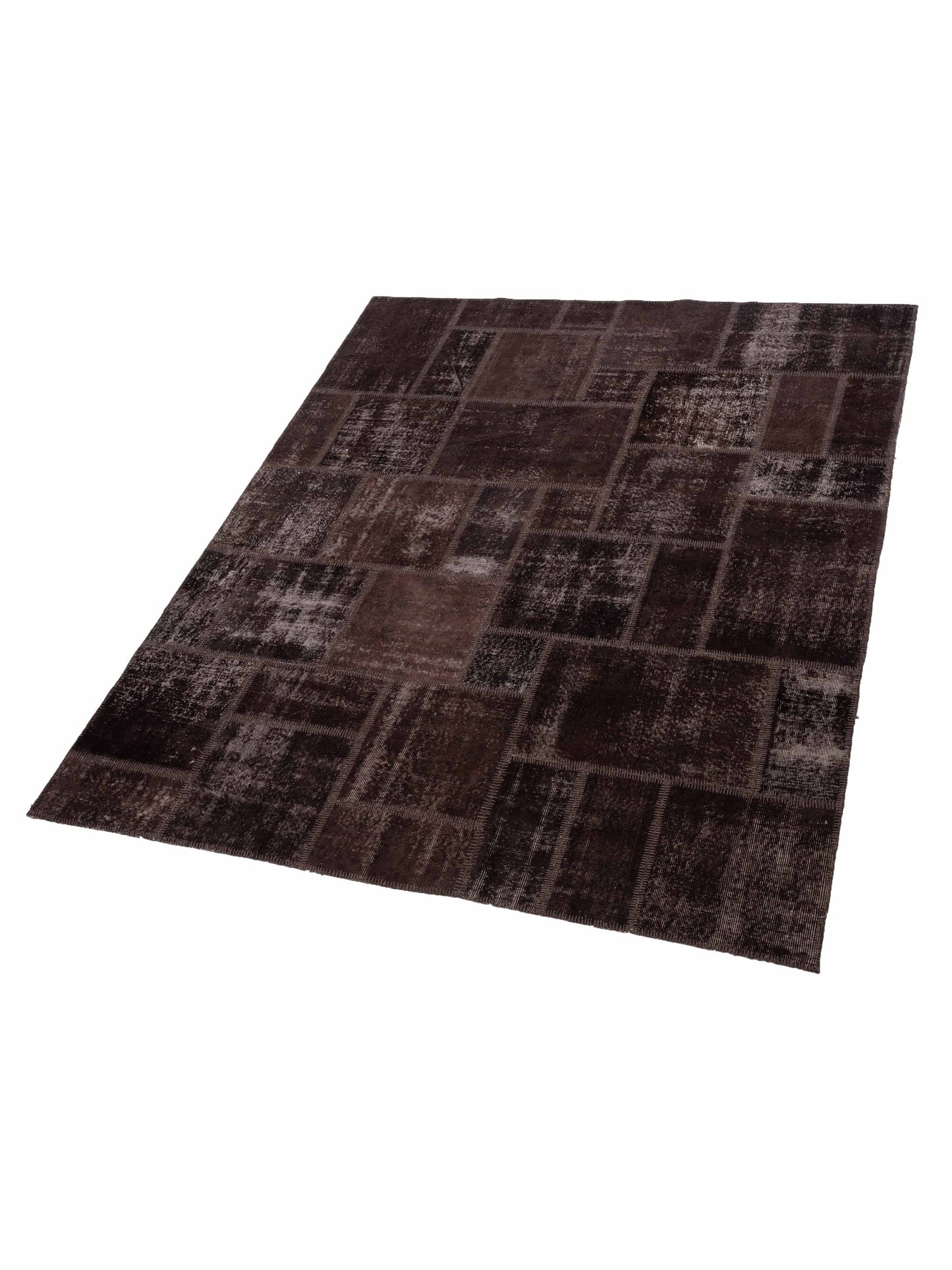 Turkish Vestige Patchwork 142762 Dark Brown 8.2x9.10 Hand Knotted Rug
