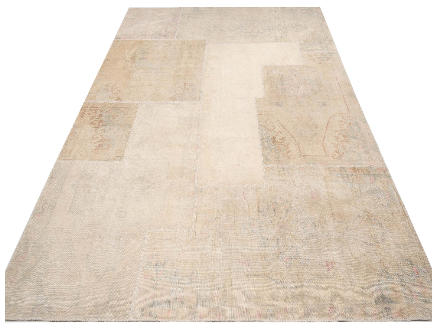 Turkish Vestige Patchwork 142774 Natural 10.1x13.11 Hand Knotted Rug
