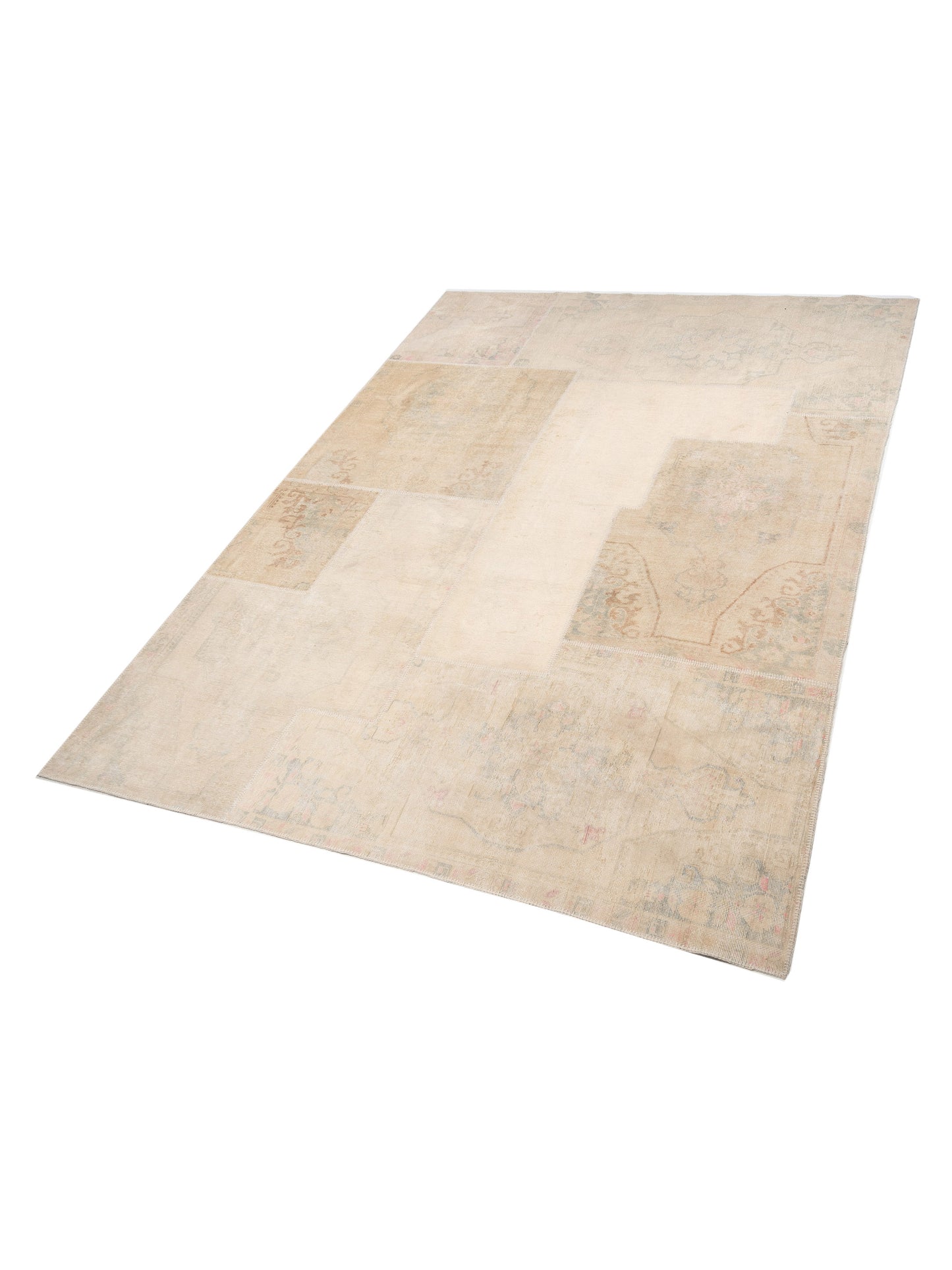 Turkish Vestige Patchwork 142774 Natural 10.1x13.11 Hand Knotted Rug