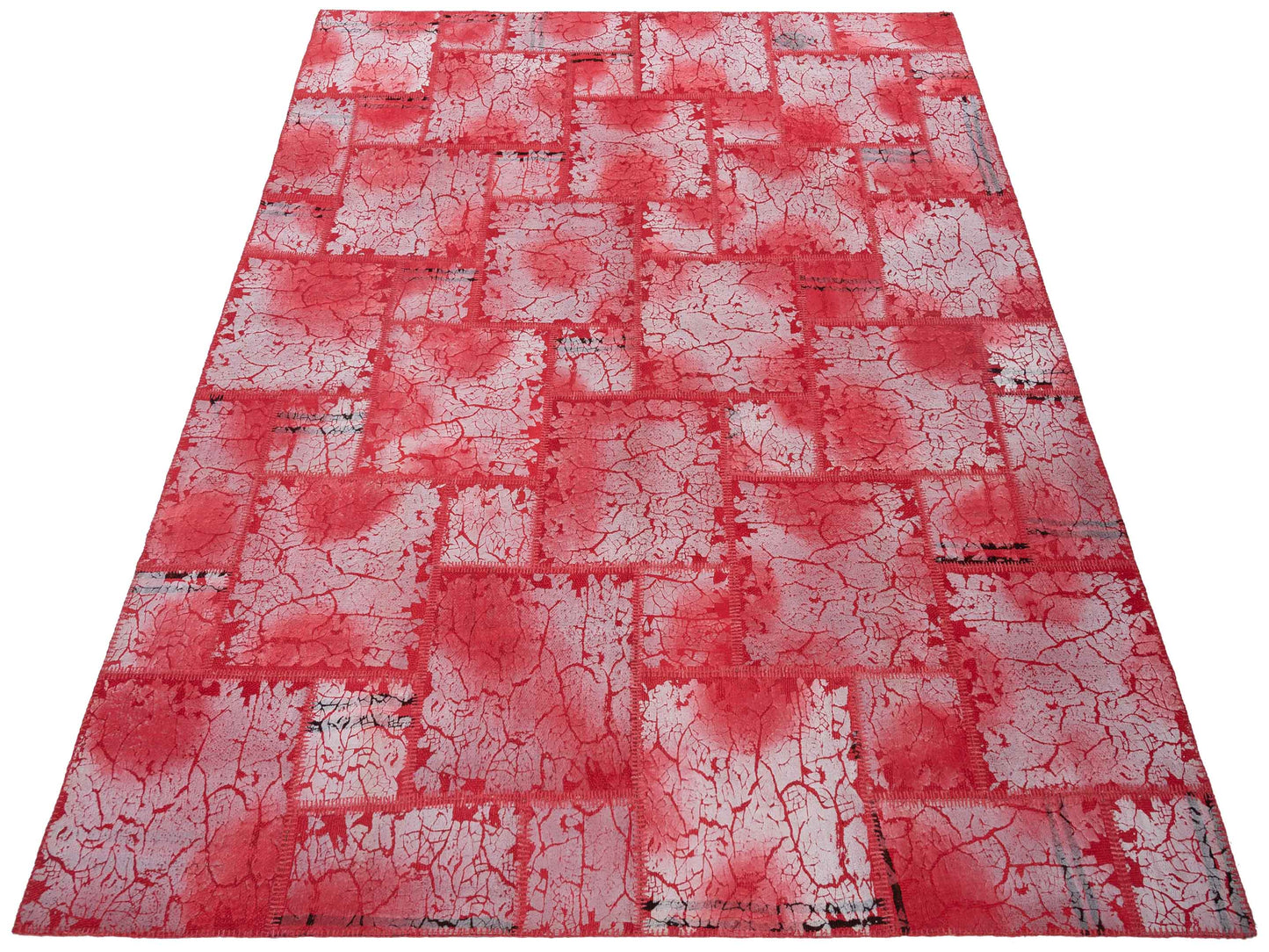 Turkish Vestige Patchwork 142783 Red 8.3x9.10 Hand Knotted Rug