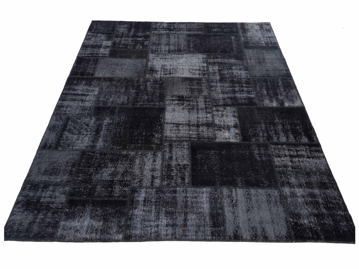 Turkish Vestige Patchwork 142800 Black 8x10 Hand Knotted Rug